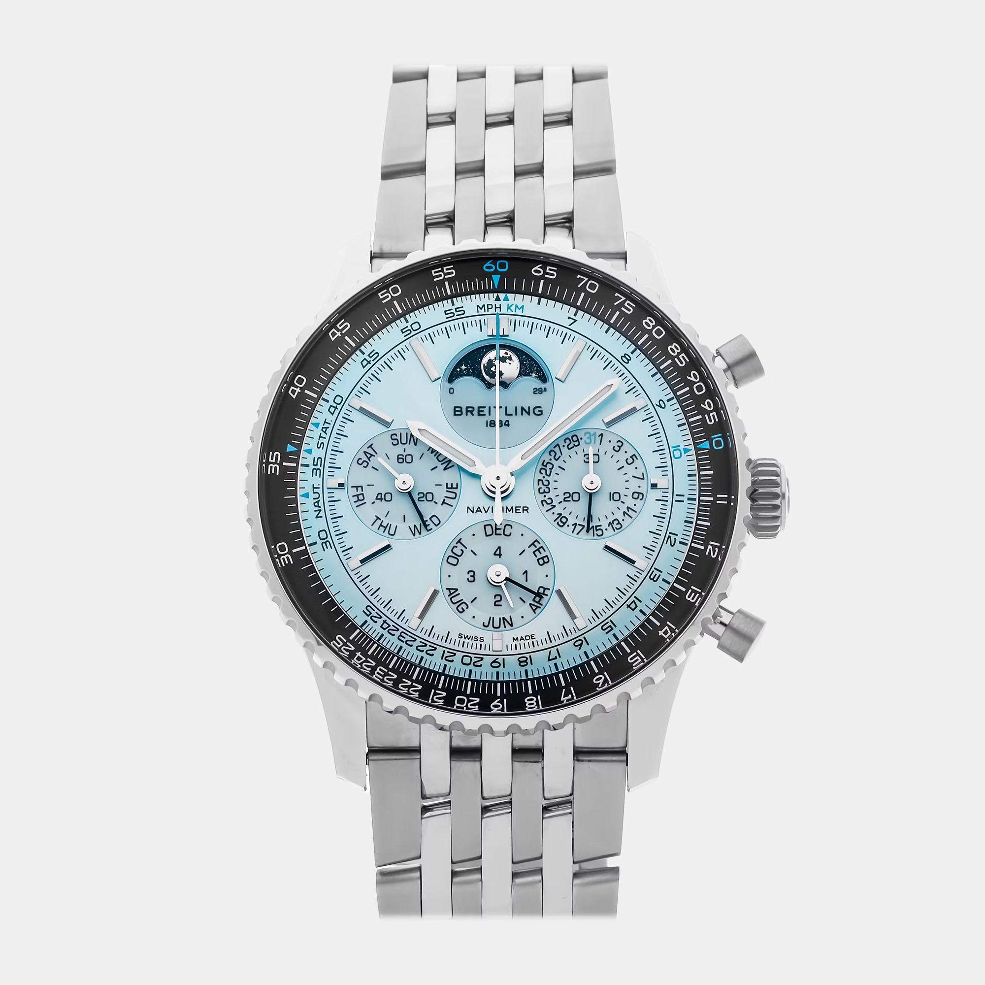 

Pre-Owned Breitling Navitimer B19 Chronograph Perpetual Calendar PB1920251C1A1, Blue