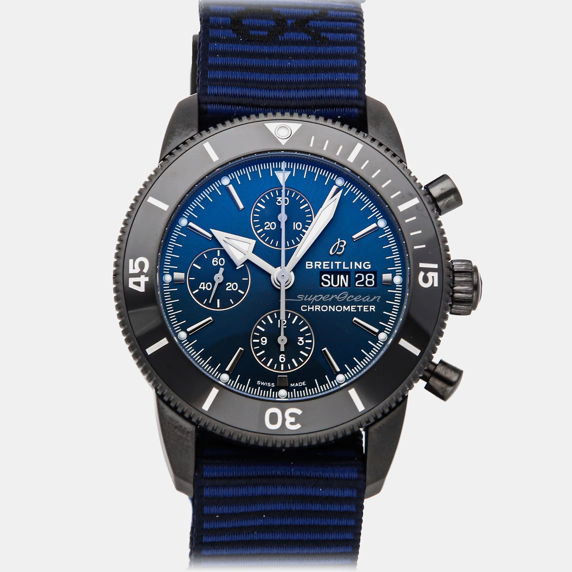 

Breitling Superocean Heritage Chronograph Outerknown M133132A1C1W1 Automatic Blue DLC-coated Stainless Steel Men's Wristwatch