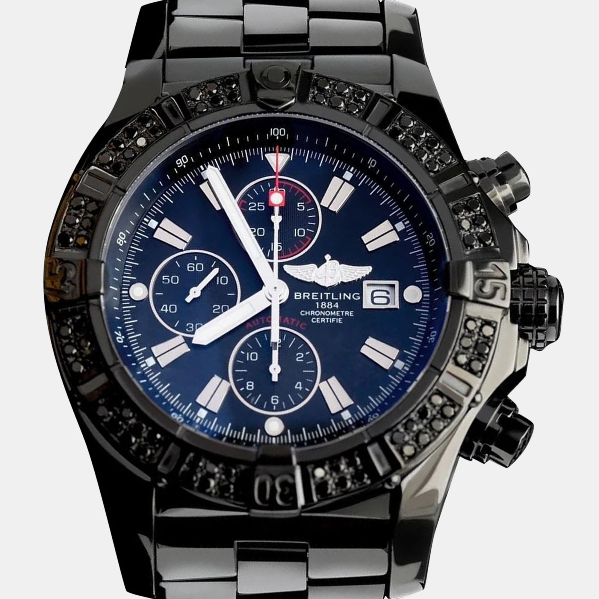 

Breitling Super Avenger A13370 Automatic Black PVD Coated Men's Wristwatch 48 mm