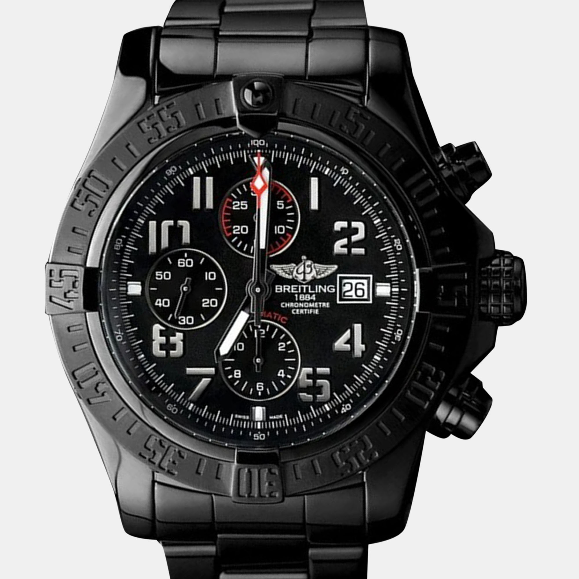 

Breitling Super Avenger II A13371 Automatic Black Stainless Steel Men's Wristwatch