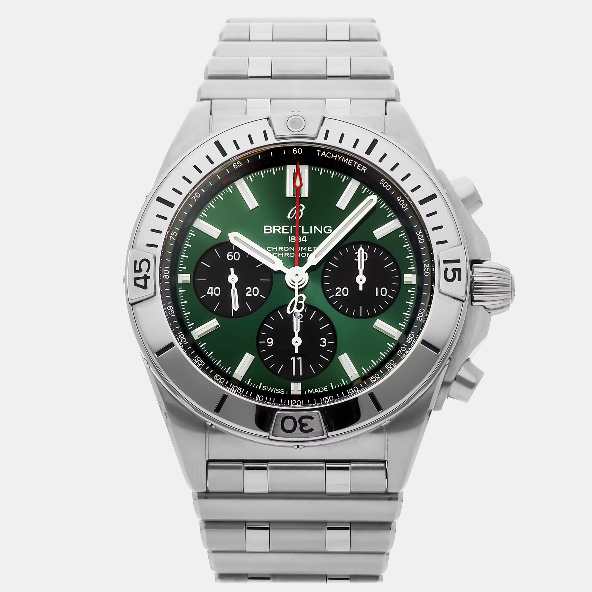 

Pre-Owned Breitling Chronomat B01 AB0134101L1A1, Green