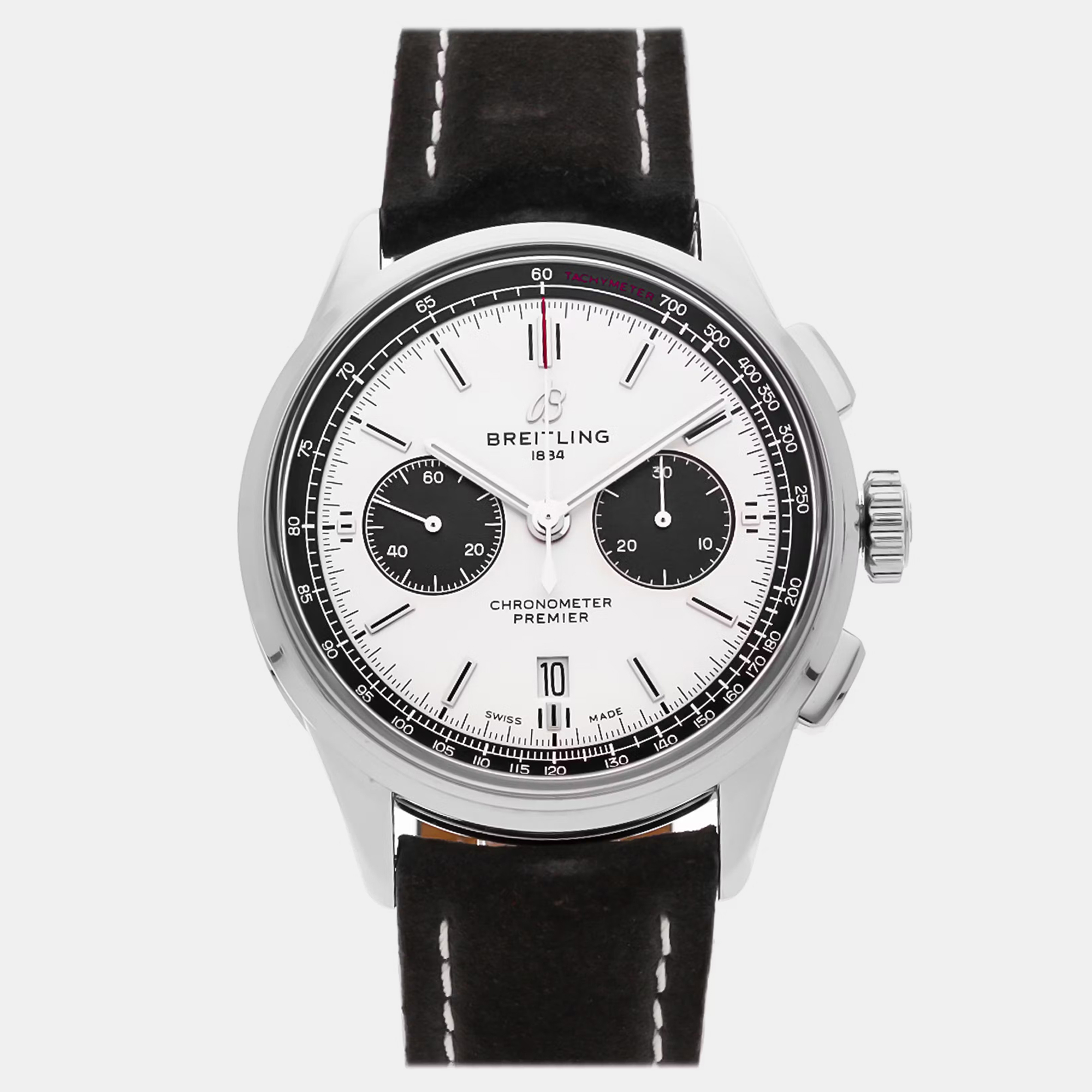 

Pre-Owned Breitling Premier B01 Chronograph AB0118221G1X2 Automatic Silver Men's Wristwatch