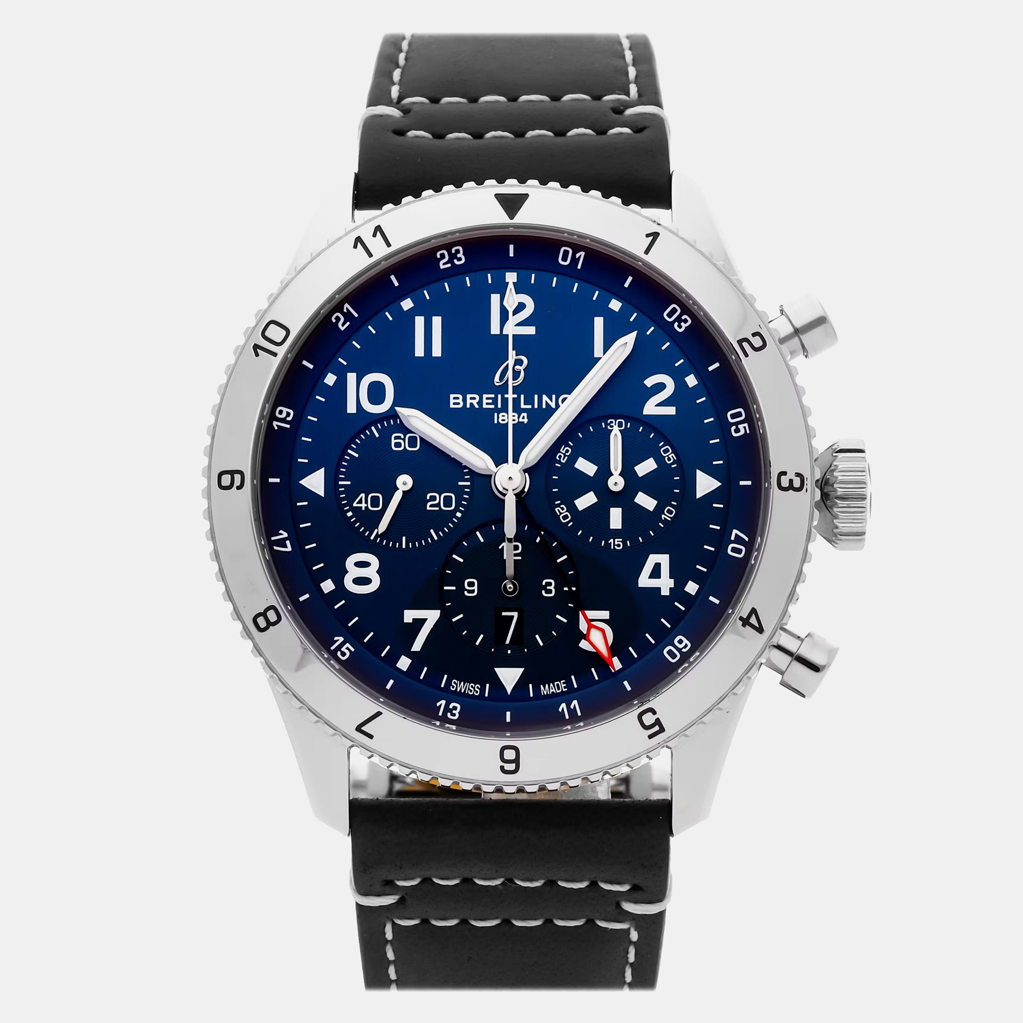

Pre-Owned Breitling Super Avi B04 Chronograph GMT 46 Tribute To Vought F4U Corsair AB04451A1C1X1 46 mm, Blue