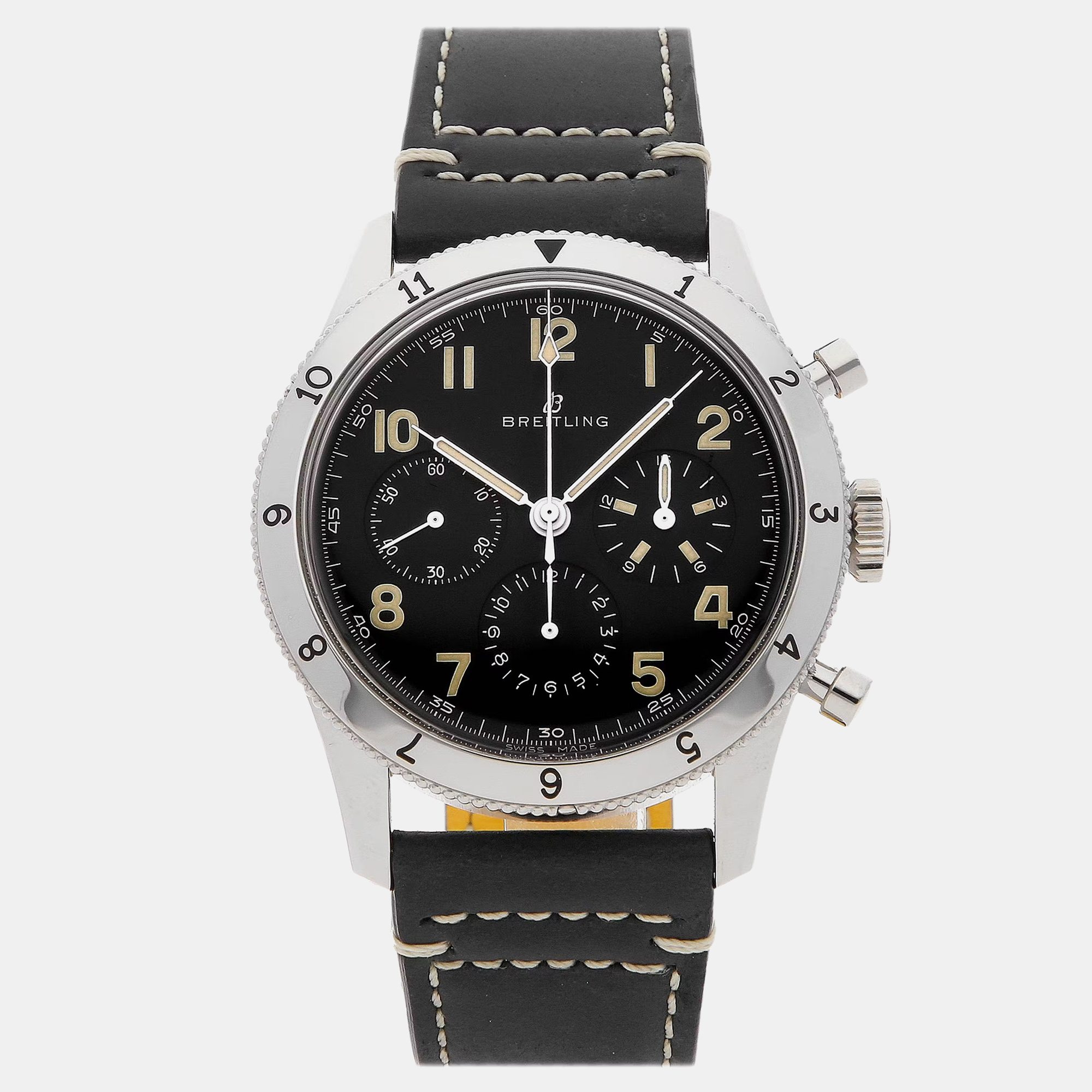 

Pre-Owned Breitling AVI Ref.765 1953 Re-Edition Chronograph AB0920131B1X1, Black