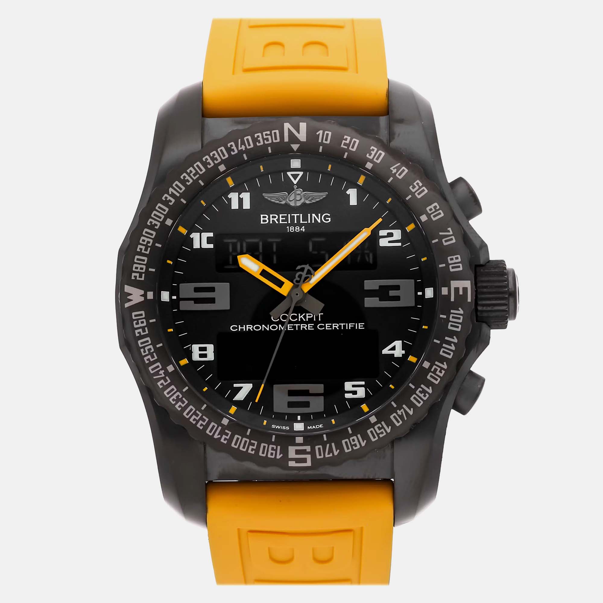Pre-owned Breitling Cockpit B50 Night Mission Vb5010a4/bd41 In Black