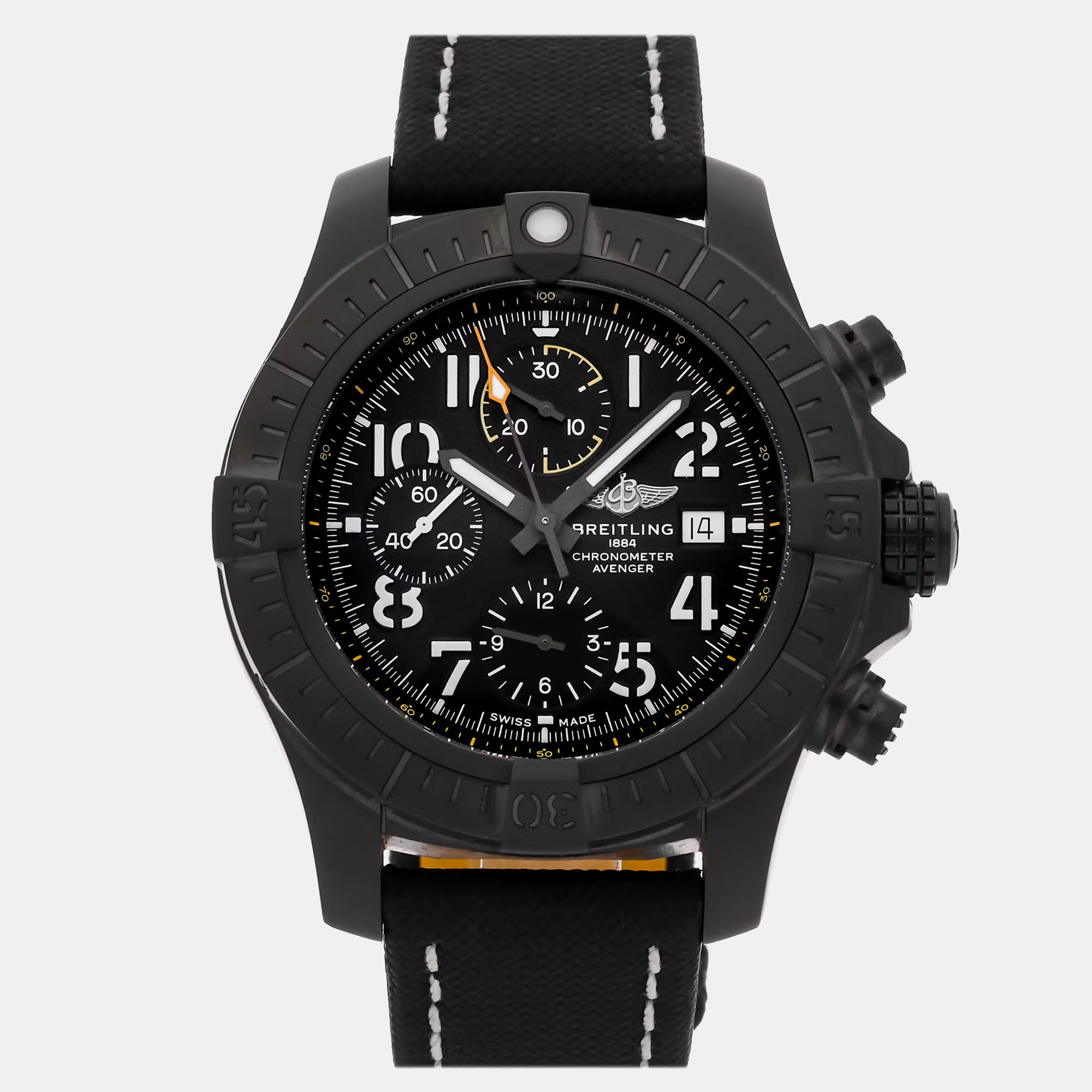 Pre-owned Breitling Avenger Chronograph Night Mission V13317101b1x2 Automatic Black Titanium Men's W