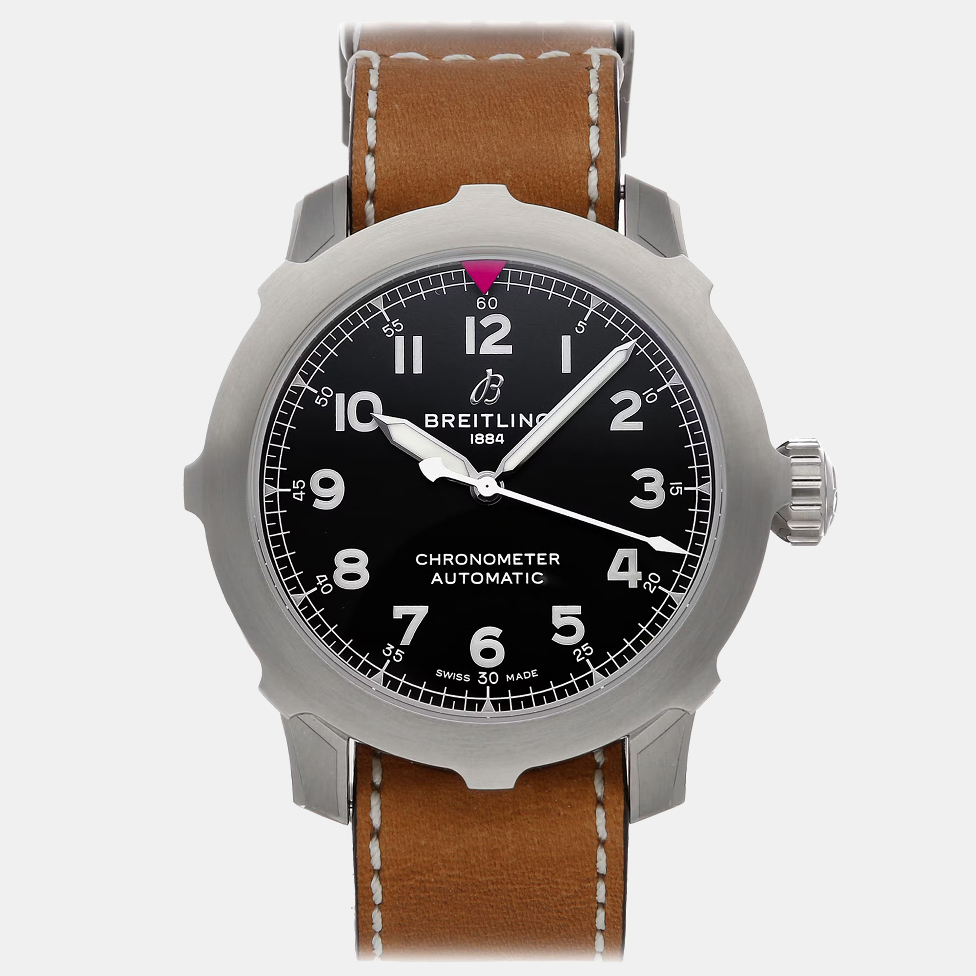 Pre-owned Breitling Aviator Super 8 B20 Ab2040101b1x1 Men's Watch Automatic 46 Mm In Black