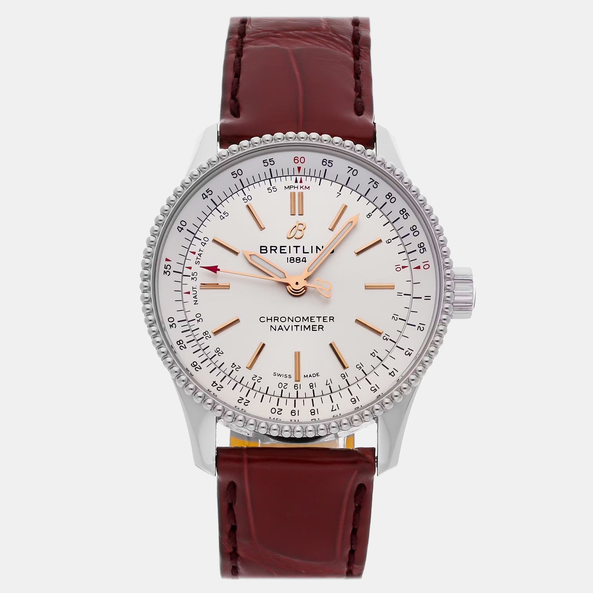 

Pre-Owned Breitling Navitimer A17395F41G1P2 Men's Watch Automatic 35 mm, Silver