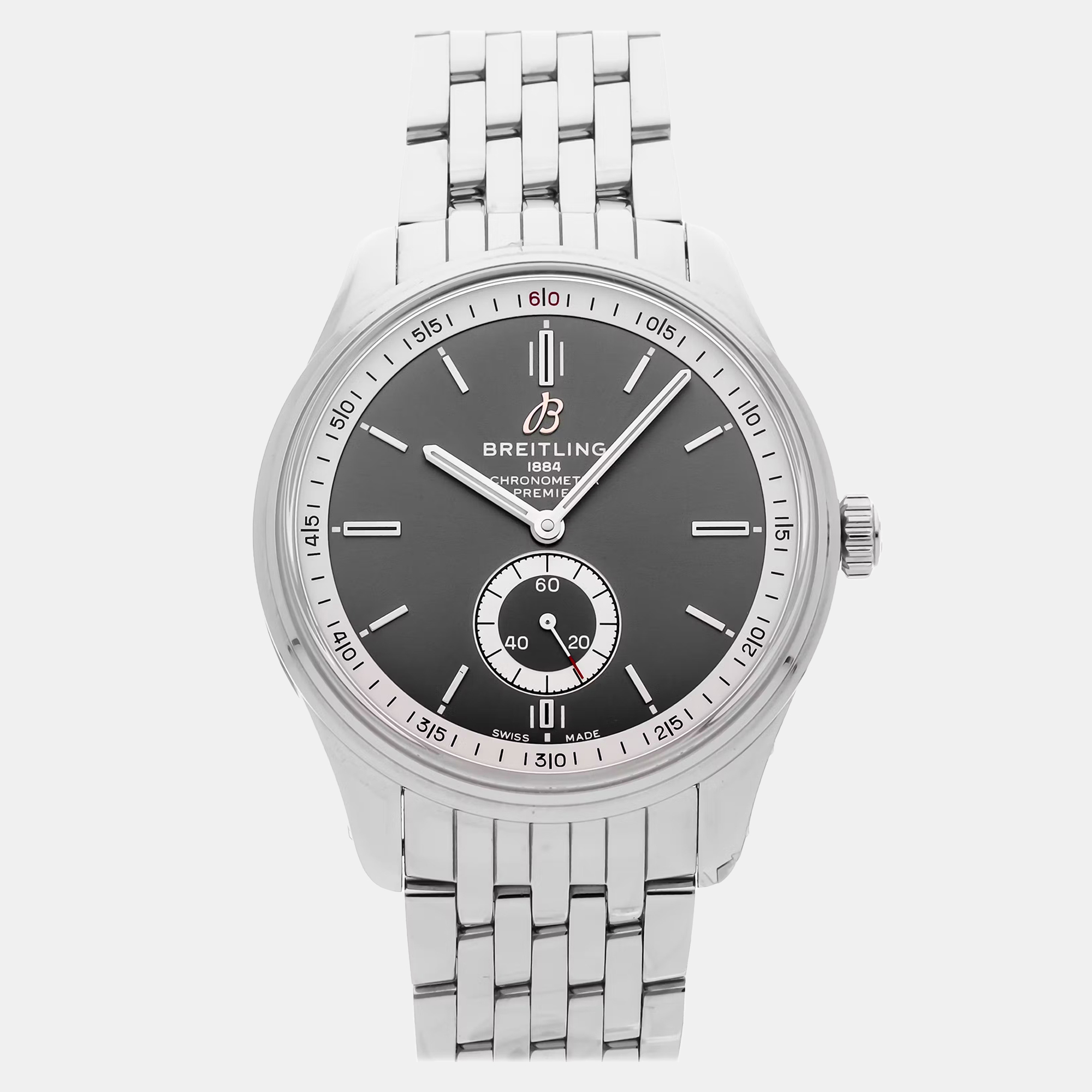Pre-owned Breitling Premier A37340351b1a1 Men's Watch Automatic 40 Mm In Gray