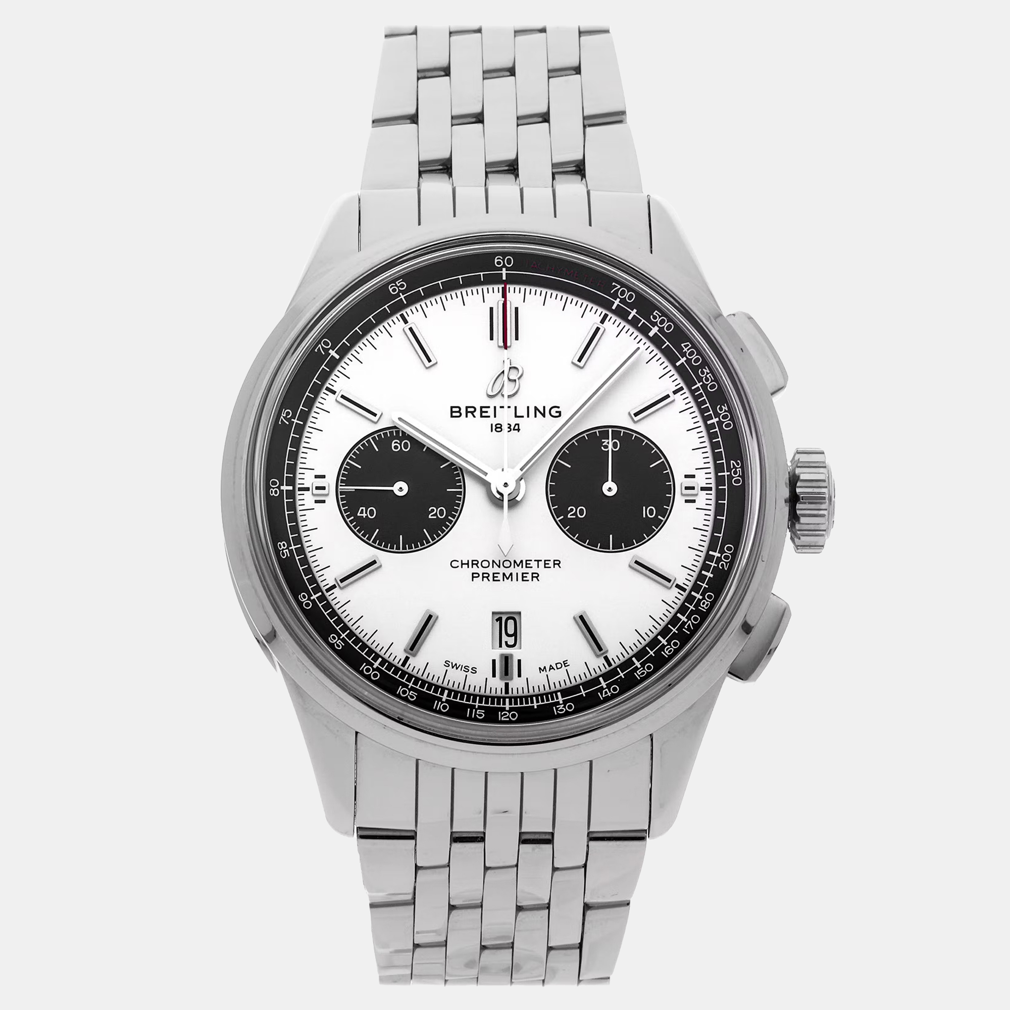 

Breitling Premier B01 Chronograph AB0118221G1A1 Automatic White Stainless Steel Men’s Wristwatch, Silver