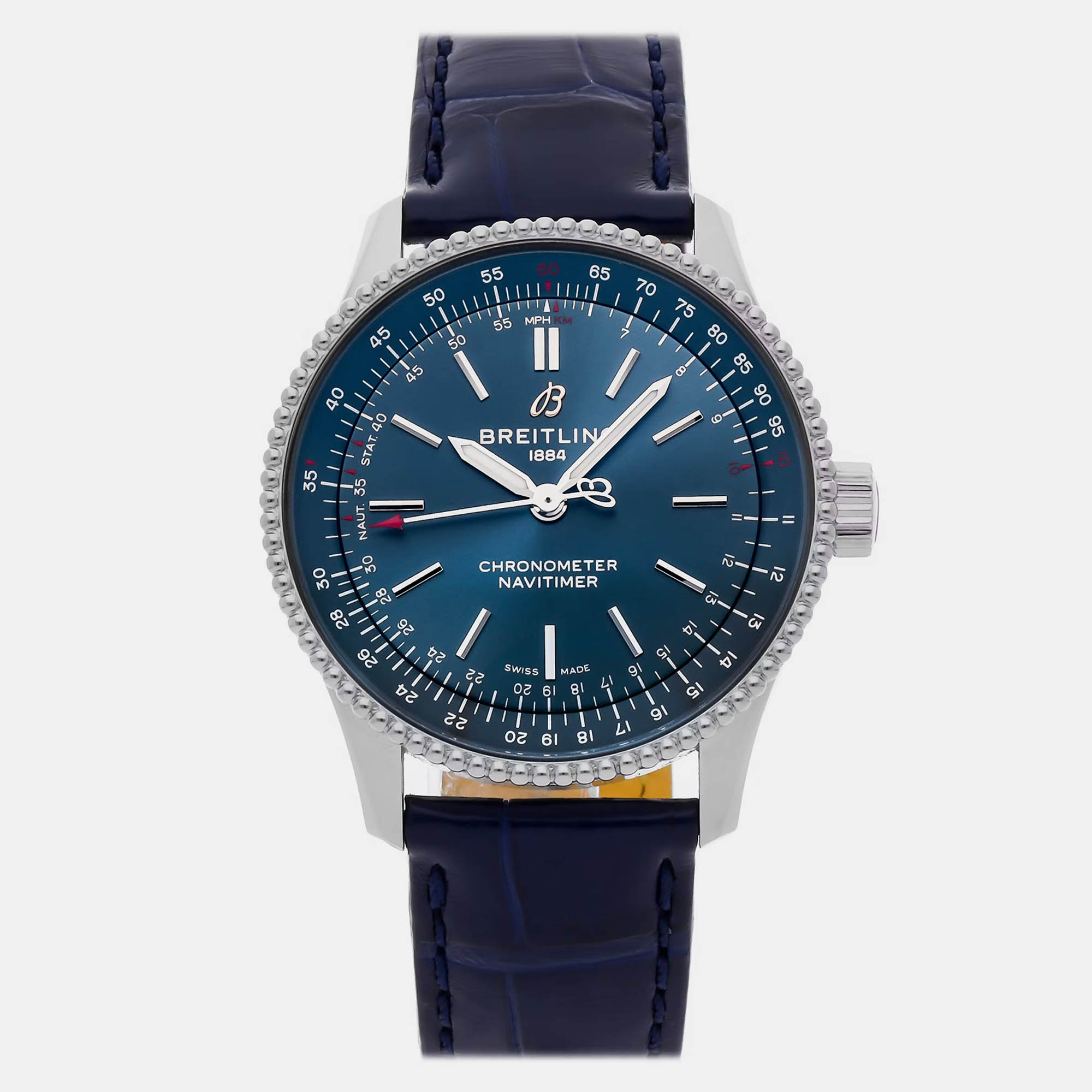 

Pre-Owned Breitling Navitimer Automatic A17395161C1P1 Blue Stainless Steel Men's Wristwatch 35 MM