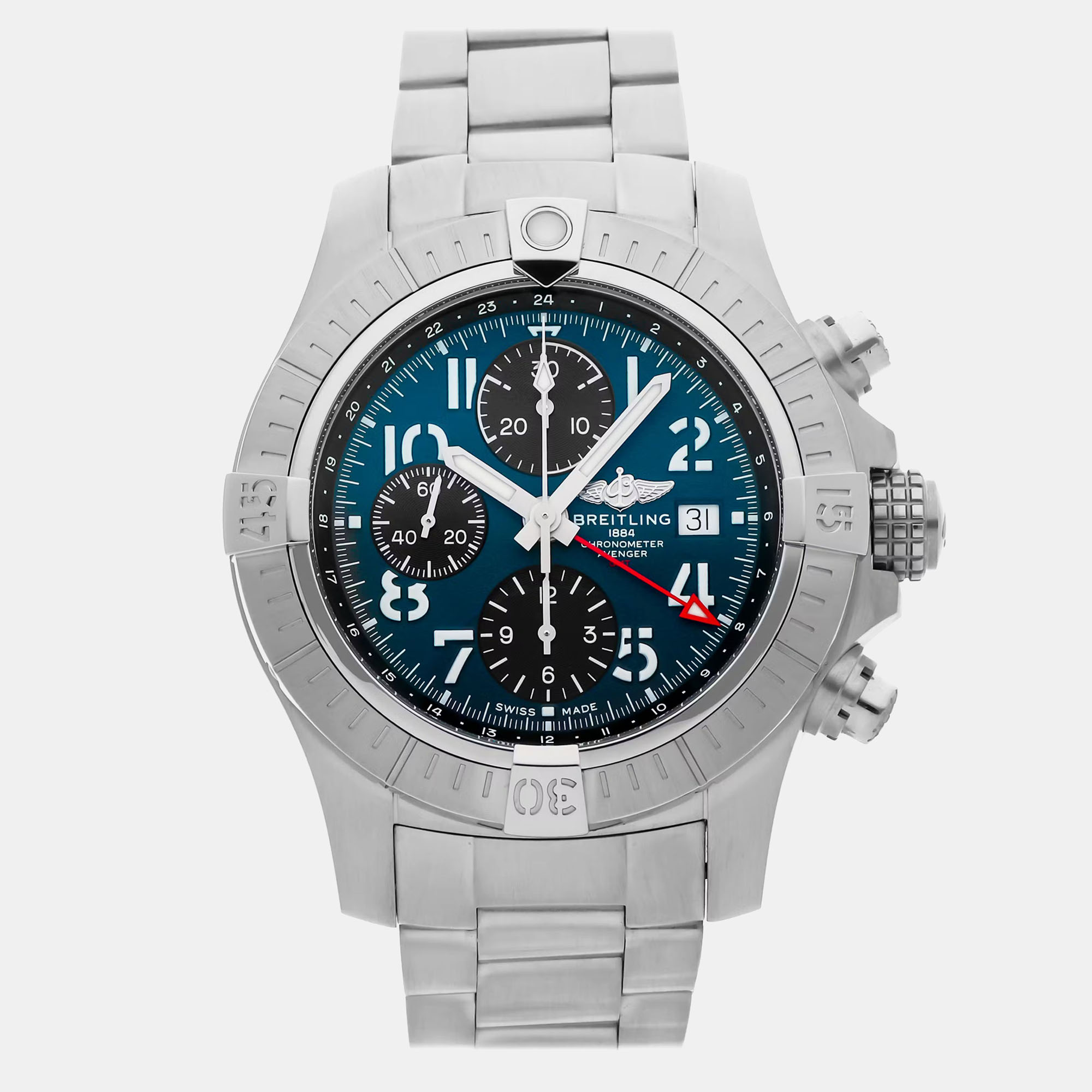 

Pre-Owned Breitling Avenger Chronograph GMT A24315101C1A1, Blue