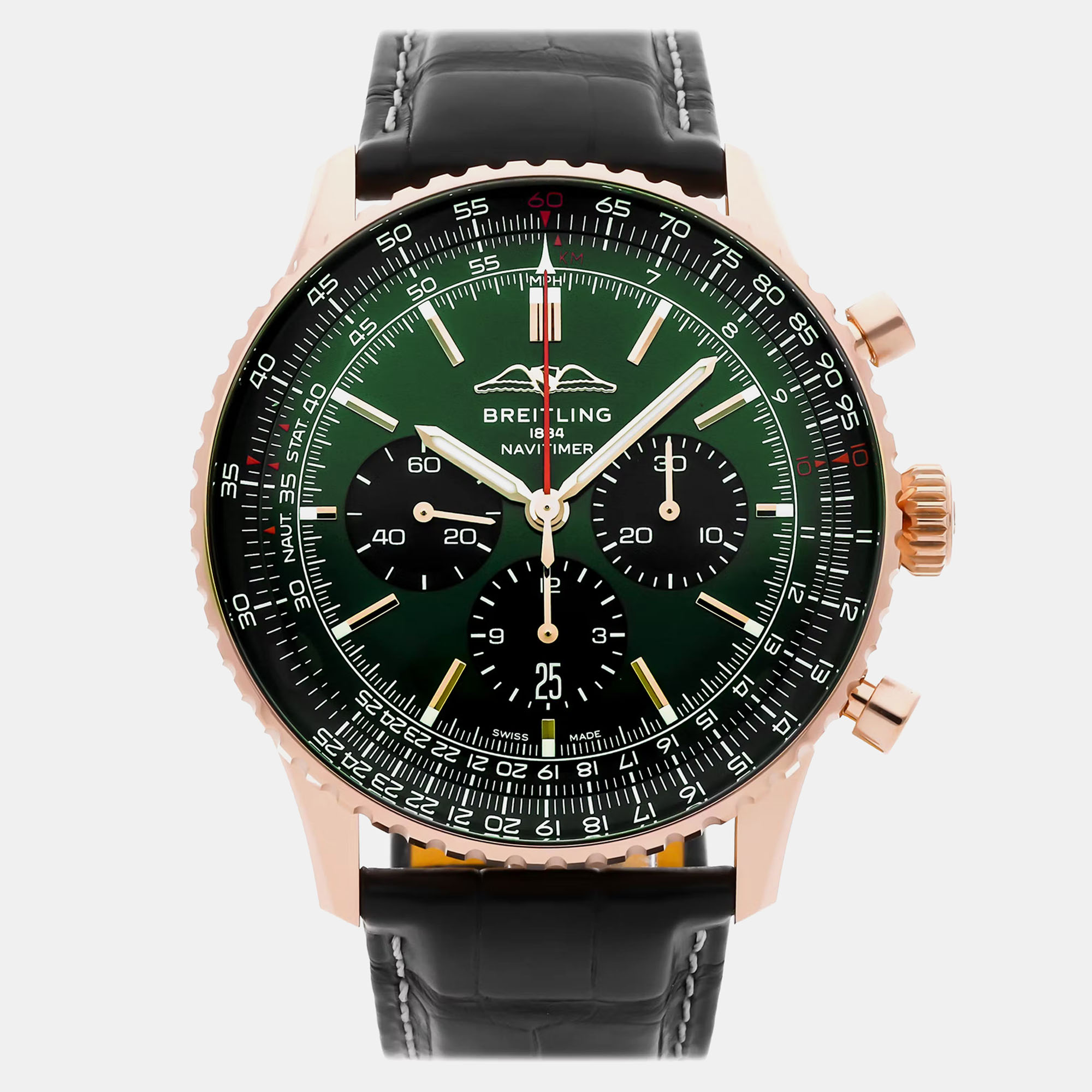 

Pre-Owned Breitling Navitimer Chronograph RB0137241L1P1, Green
