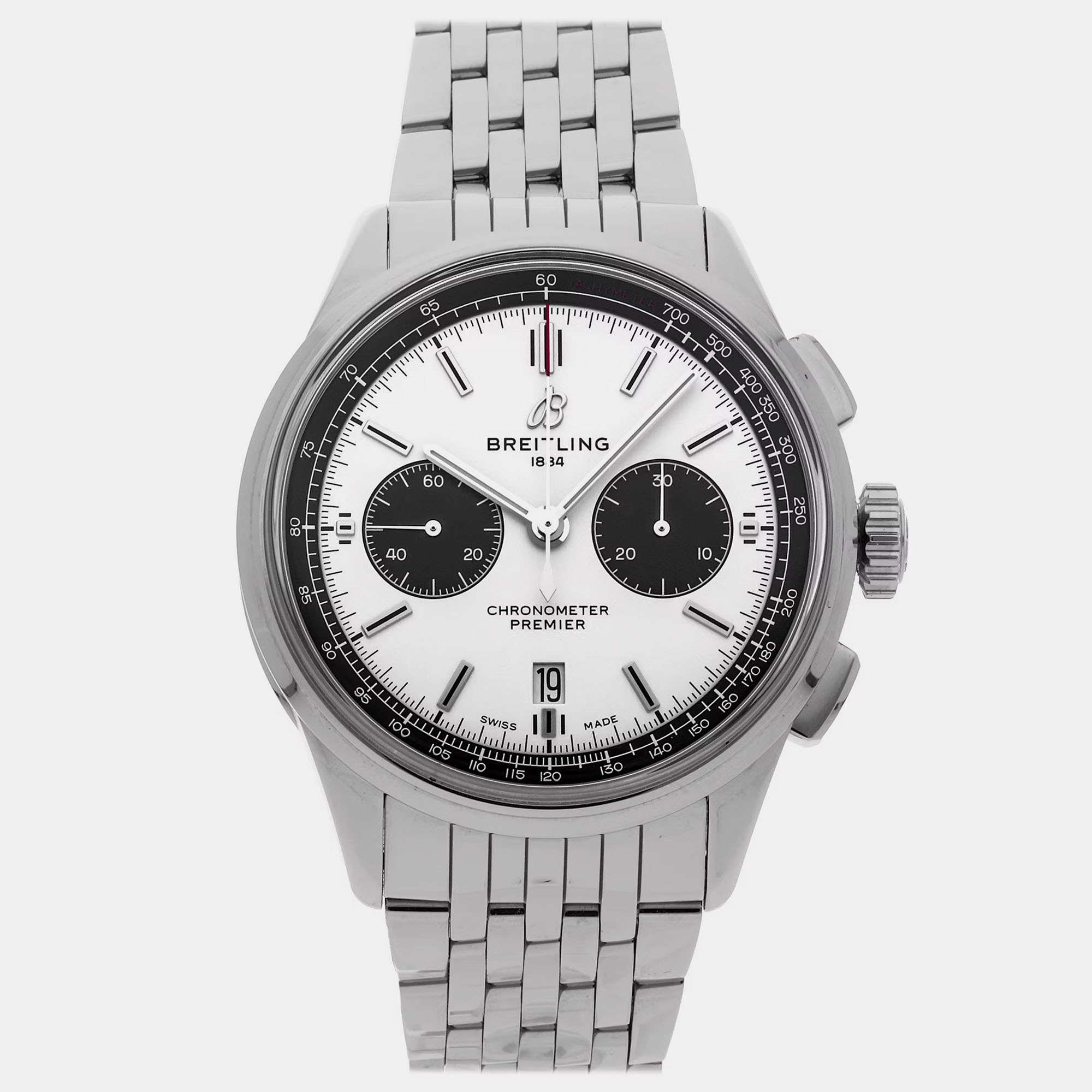 

Pre-Owned Breitling Premier B01 Chronograph AB0118221G1A1 Automatic Silver Stainless Steel Men's Wristwatch 42 mm