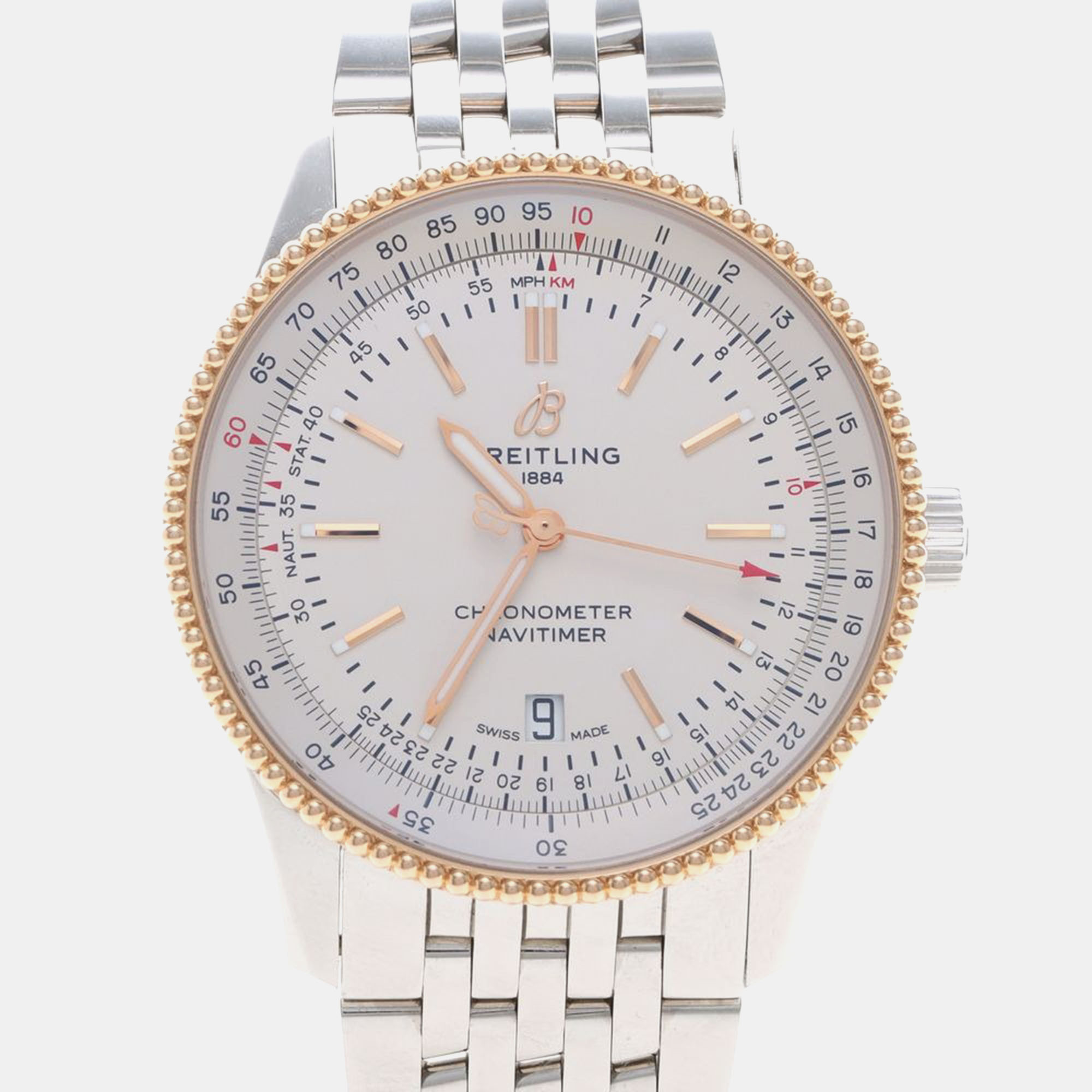 

Breitling Navitimer U17326 Automatic Rose Gold Stainless Steel Men's Wristwatch 41.5 mm, White