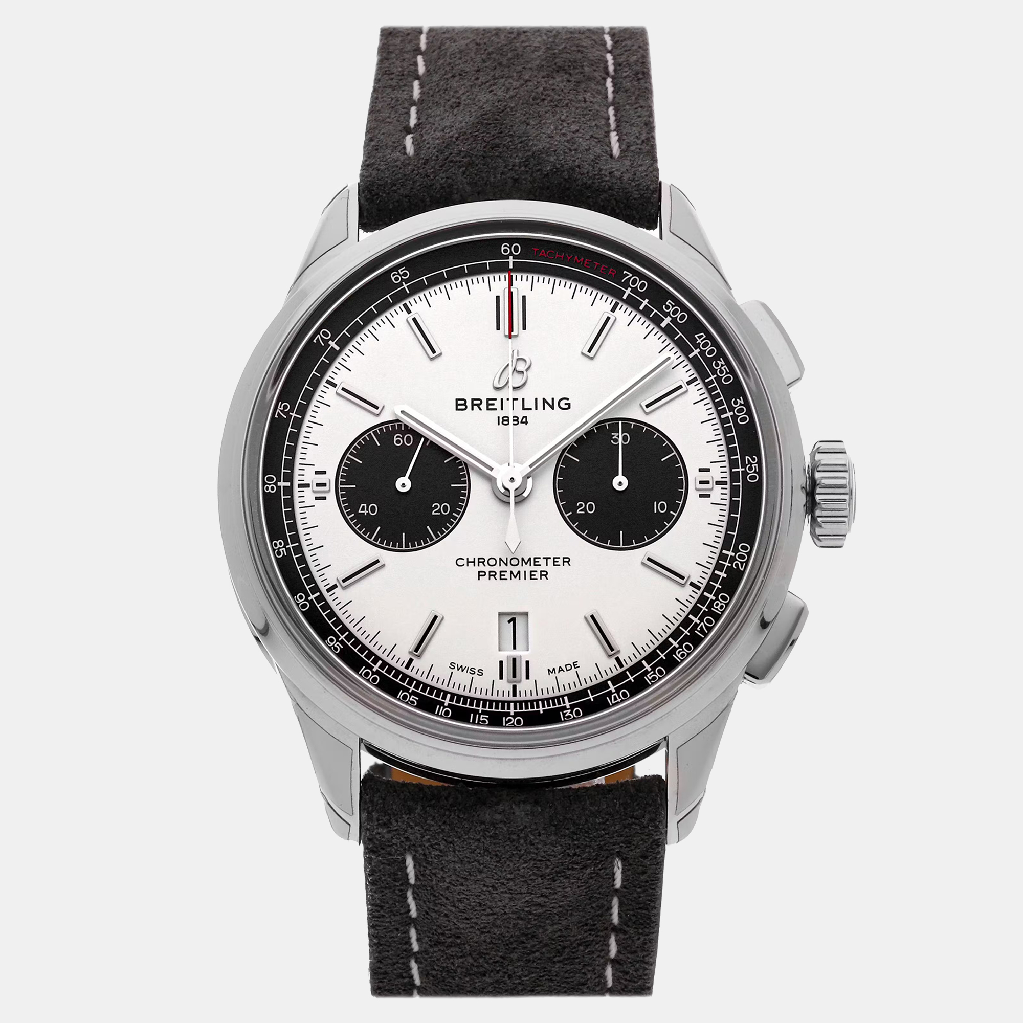 

Pre-Owned Breitling Premier B01 Chronograph AB0118221G1X1 Automatic Men's Watch 42 mm, Silver