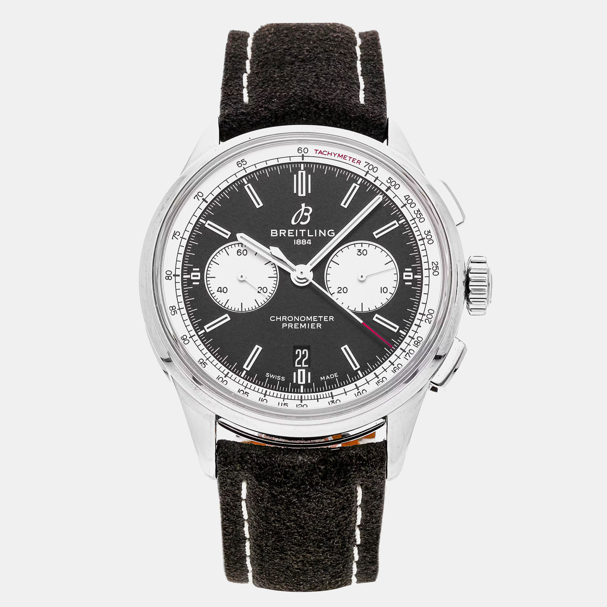 

Pre-Owned Breitling Premier B01 Chronograph AB0118371B1X1 Black Automatic Stainless Steel Men's Wristwatch 42 mm