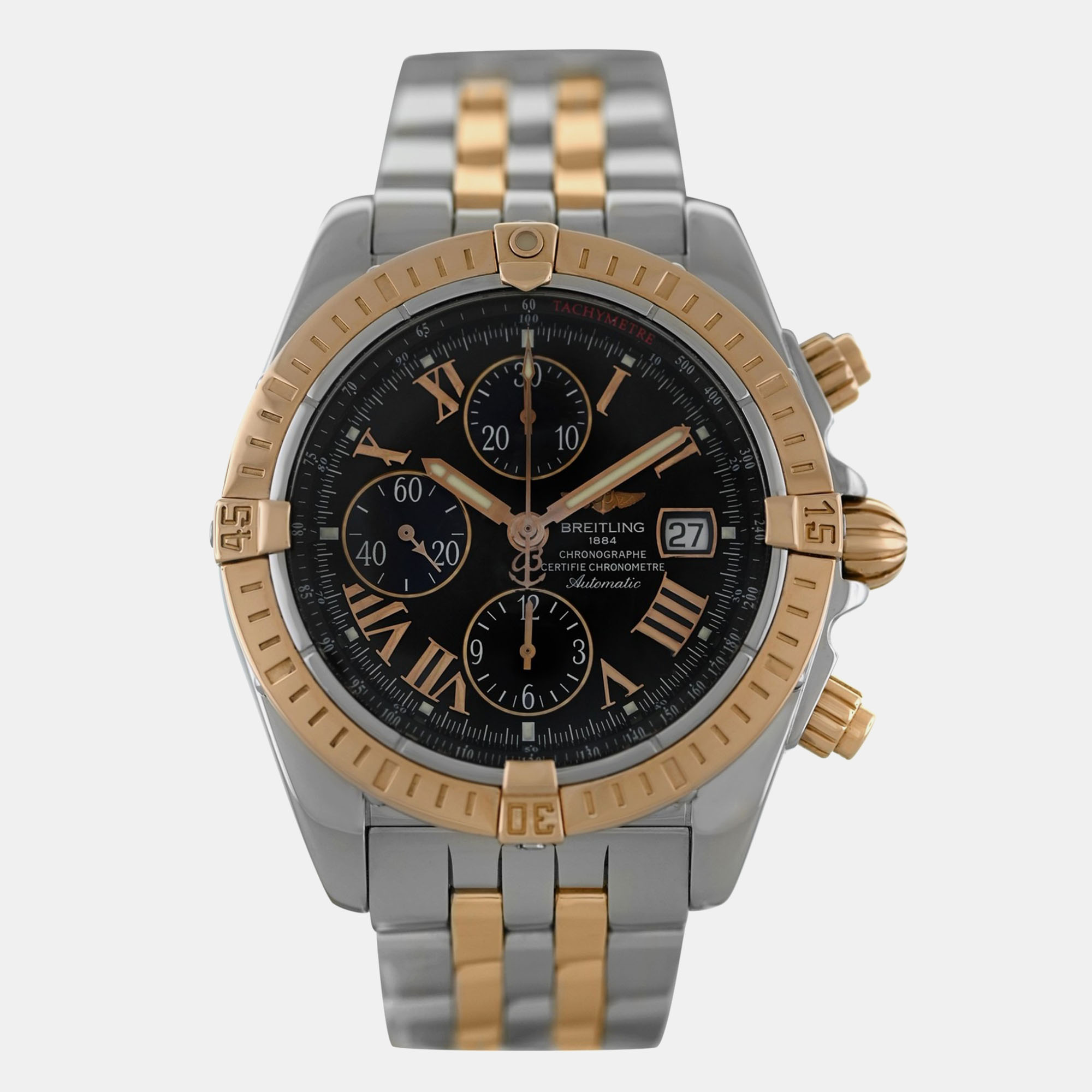 

Breitling Chronomat Evolution C13356 Automatic Black 18k Yellow Gold Stainless Steel Men's Wristwatch 44 mm