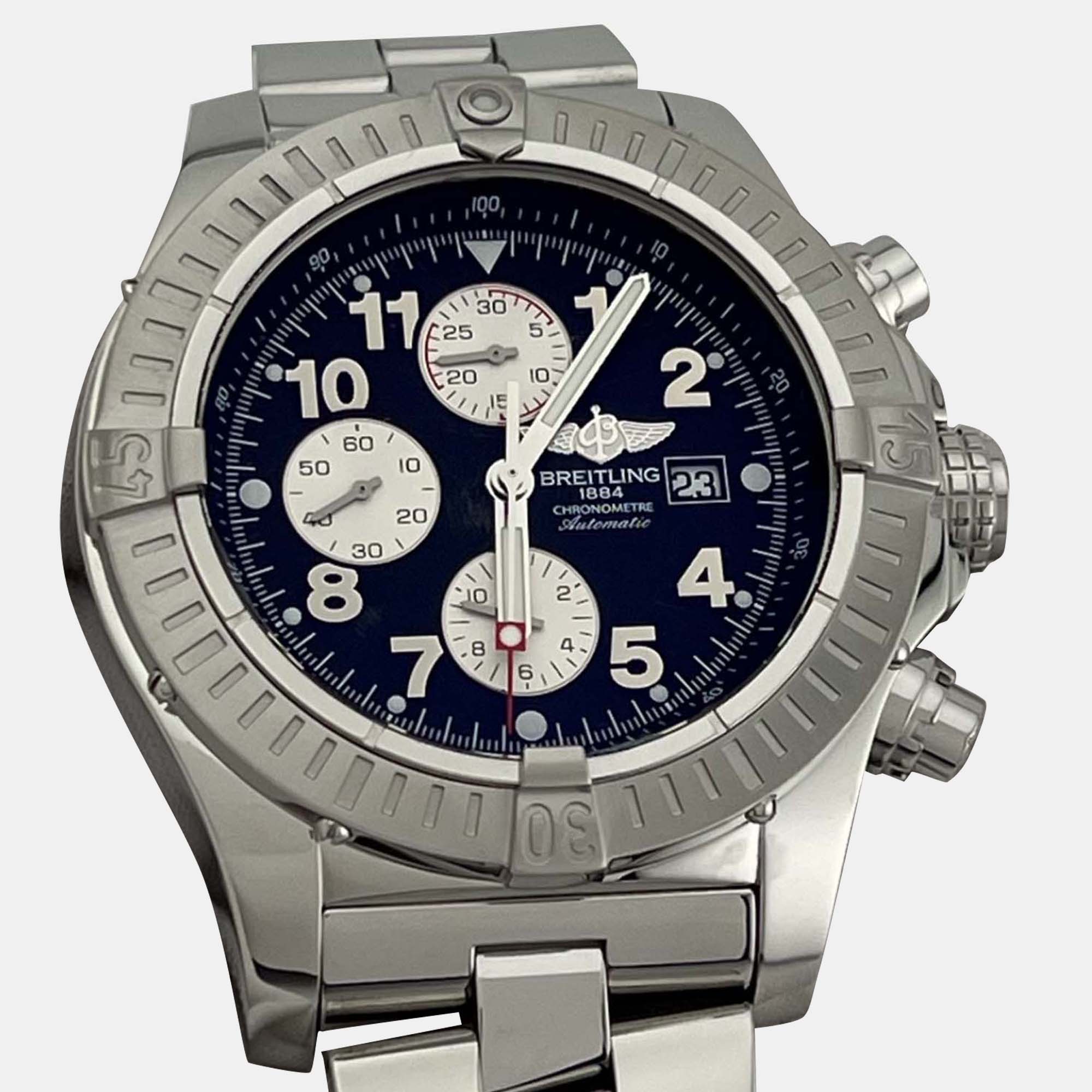 

Breitling Super Avenger A13370 Automatic Black Stainless Steel Men's Wristwatch 48 mm