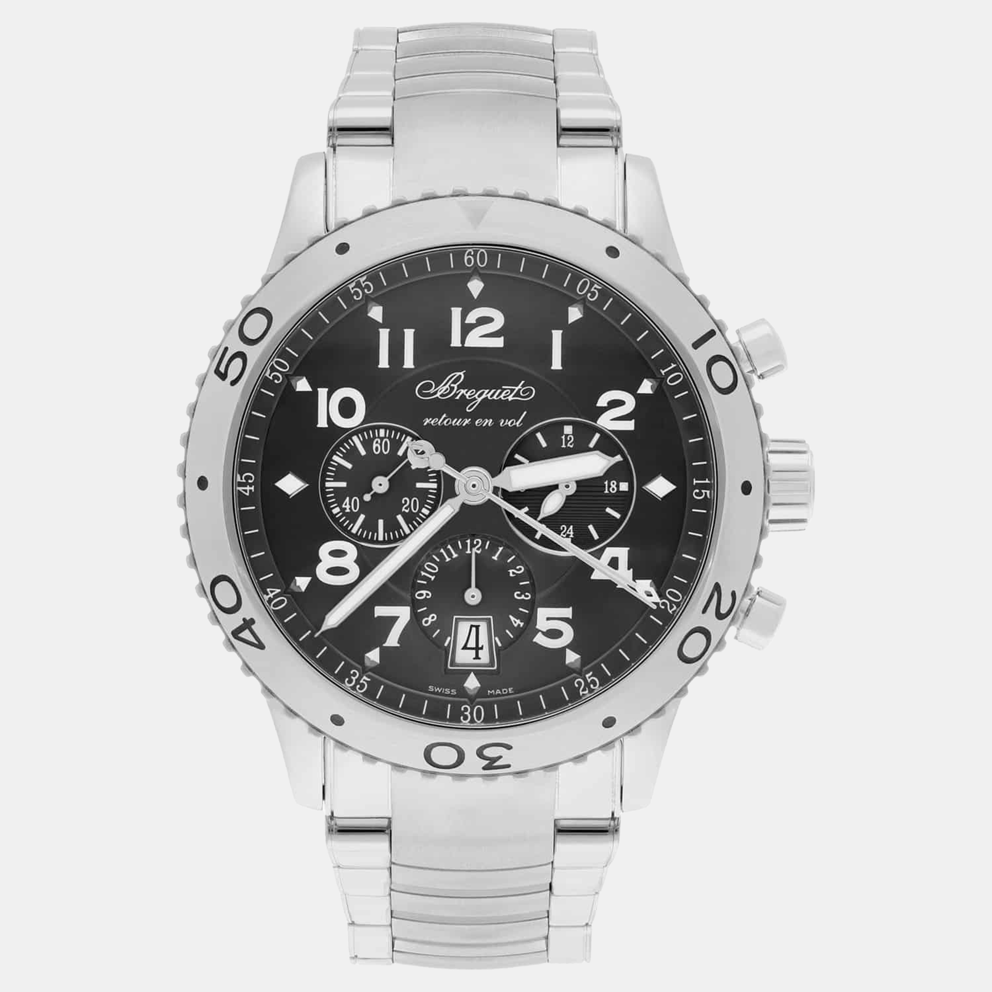 

Breguet Transatlantique Type XXI Flyback 3810ST/92/SZ9 Automatic Black Dial Stainless Steel Men's Wristwatch 42 mm