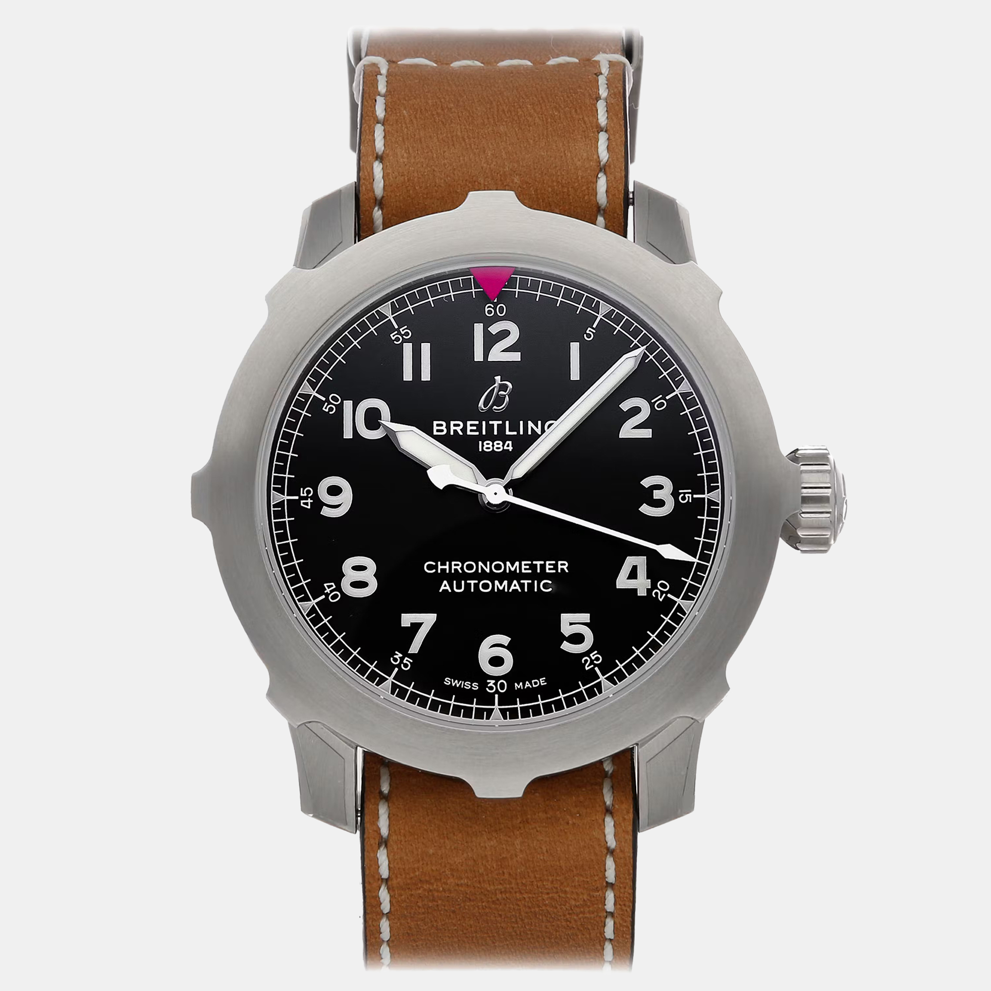 

Pre-Owned Breitling Aviator Super 8 B20 AB2040101B1X1 Brown Automatic Stainless Steel Men's Wristwatch 46 MM, Black