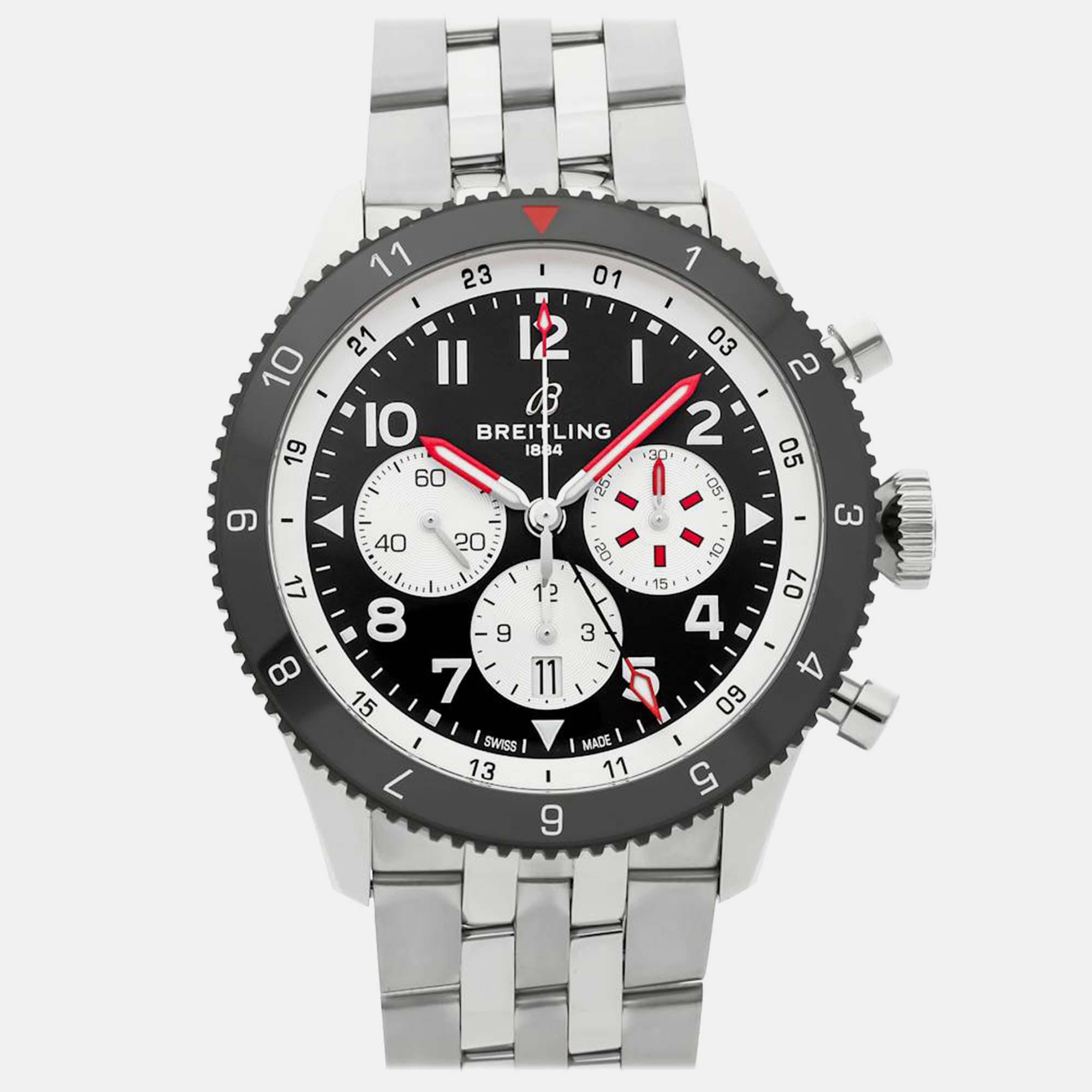 

Breitling Super Avi B04 YB04451A1B1A1 Automatic Chronograph Black Dial Stainless Steel Men's Wristwatch