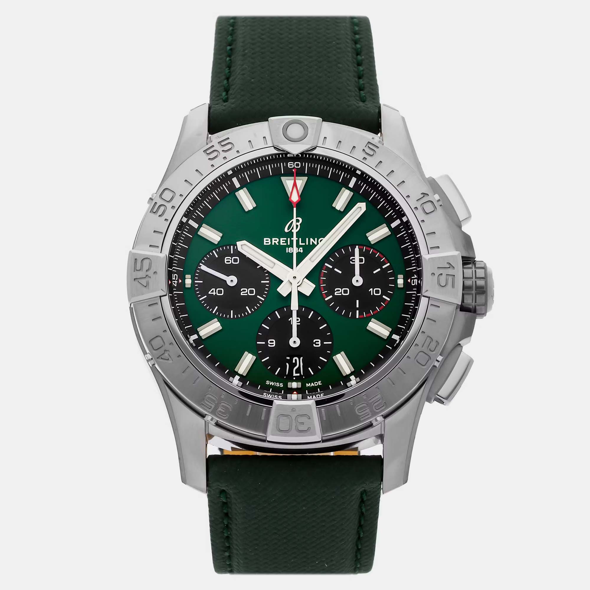 

Breitling Avenger B01 AB0146101L1X1 Automatic Chronograph Green Dial Stainless Steel Men's Wristwatch