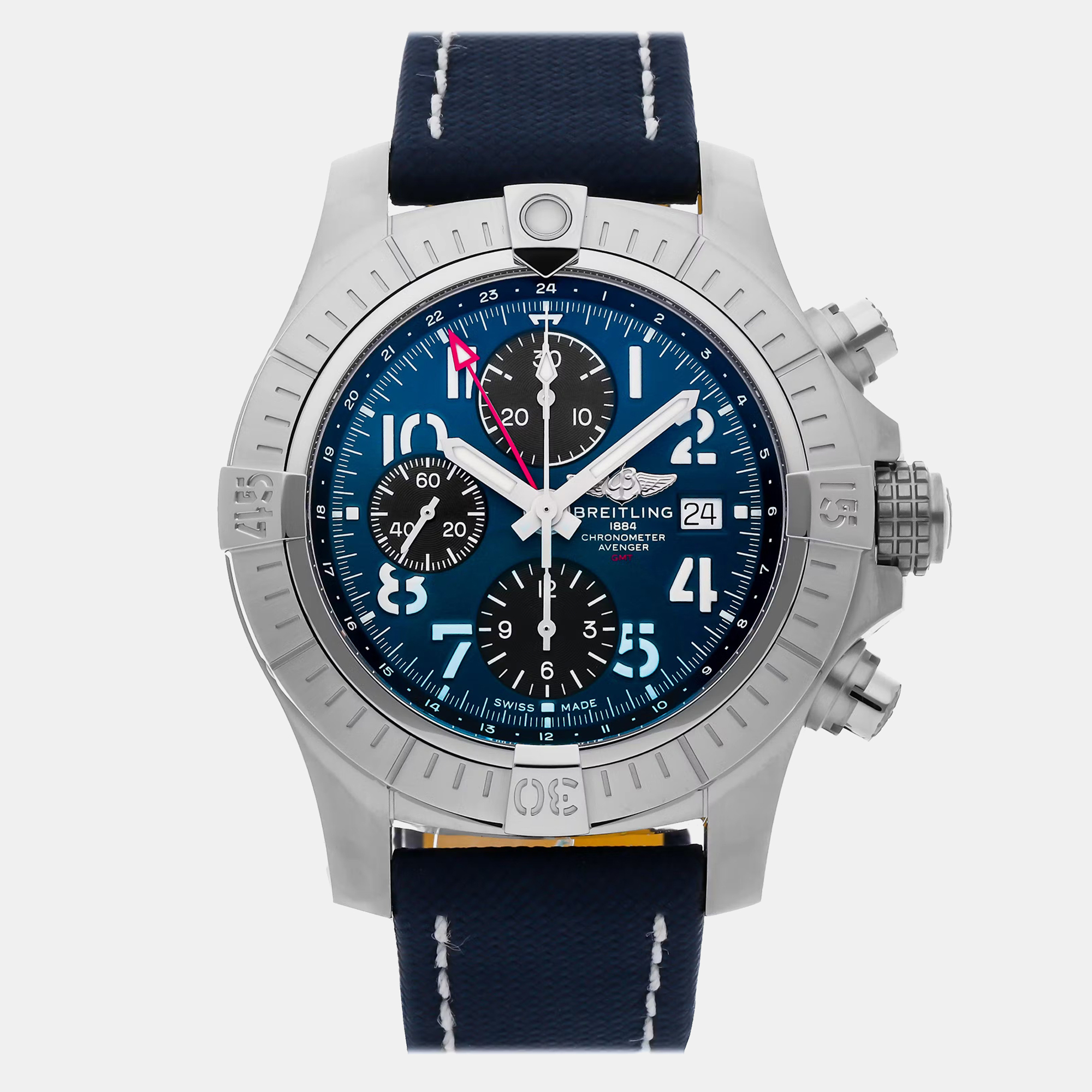 

Breitling Avenger GMT A24315101C1X2 Automatic Chronograph Blue Dial Stainless Steel Men's Wristwatch
