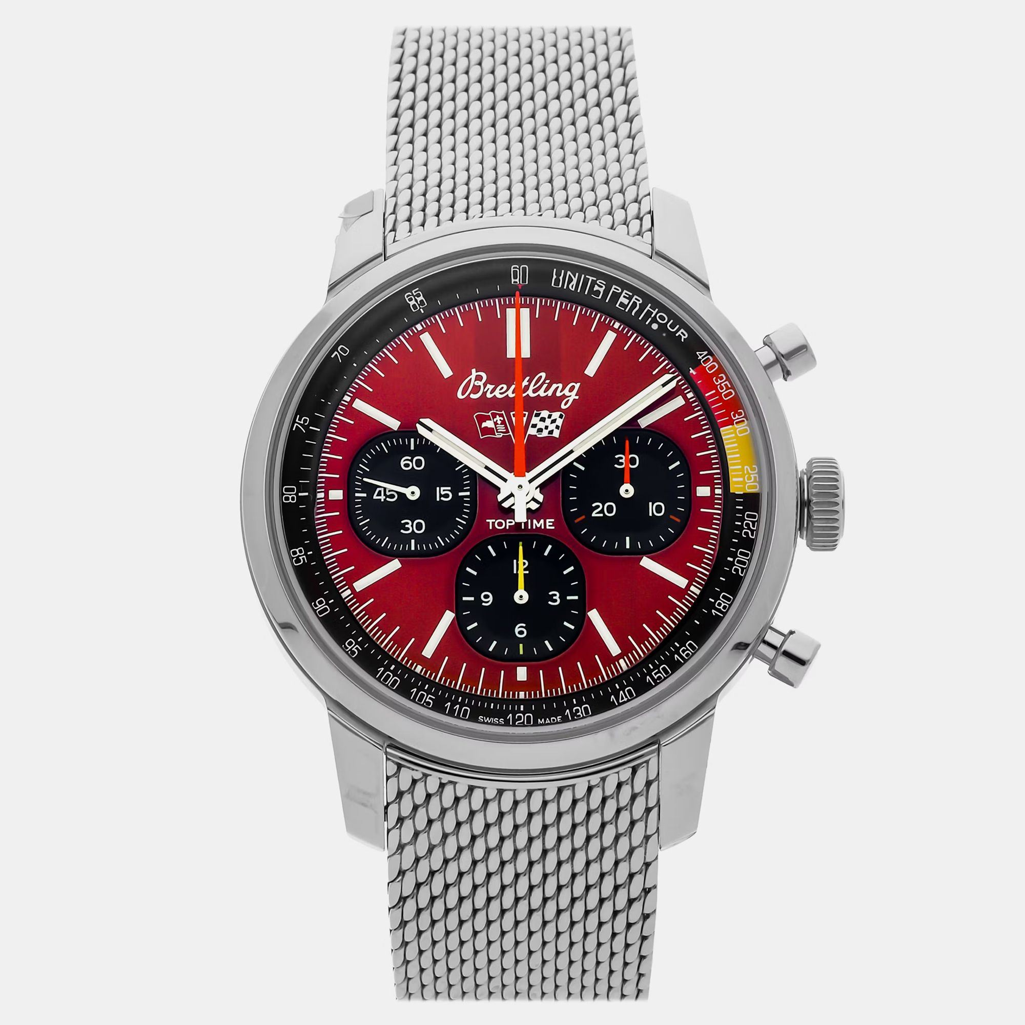 

Breitling Top Time B01 AB01761A1K1A1 Automatic Chronograph Red Dial Stainless Steel Men's Wristwatch