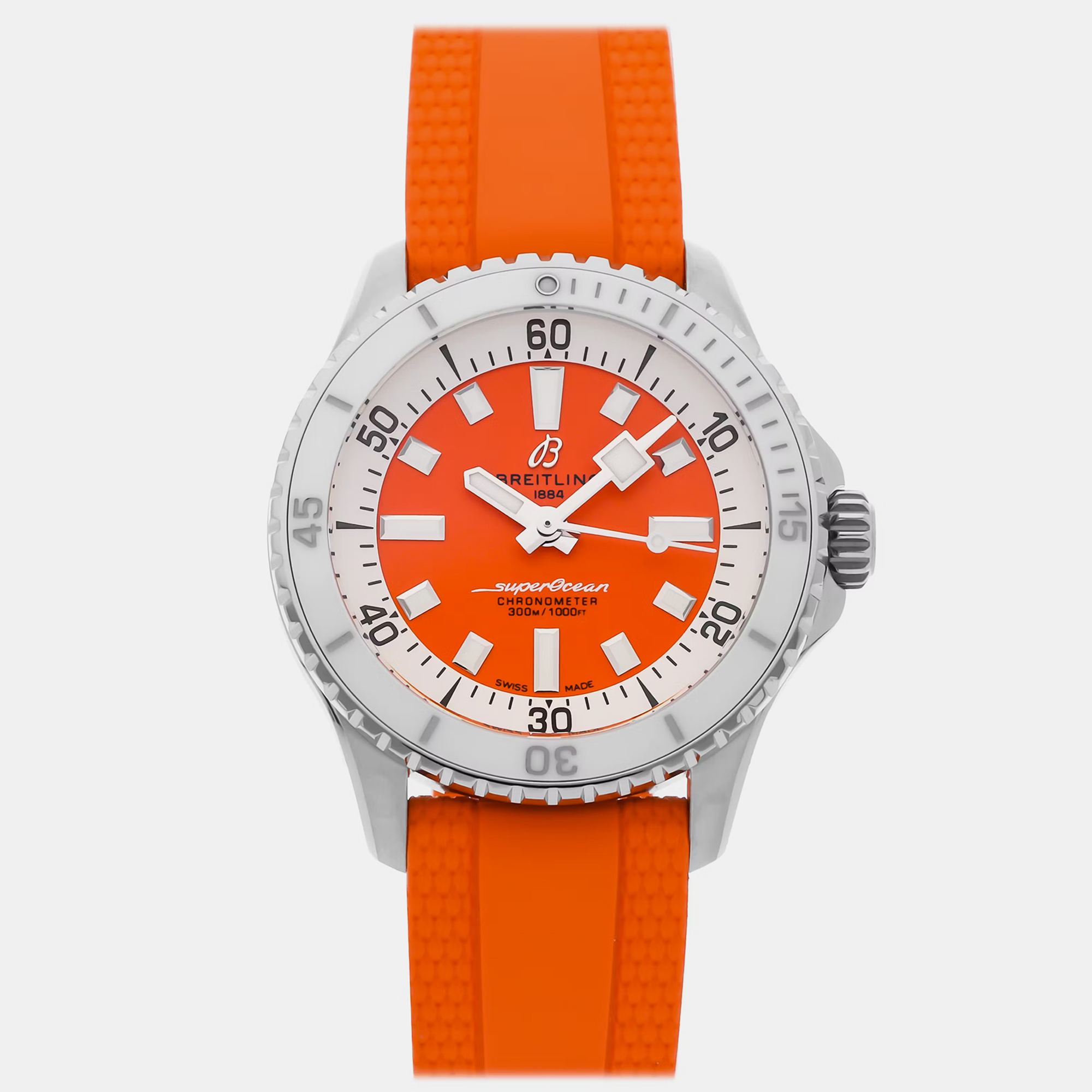 Breitling Superocean A17377211O1S1 Automatic Orange Dial Stainless Steel Men’s Wristwatch 36mm