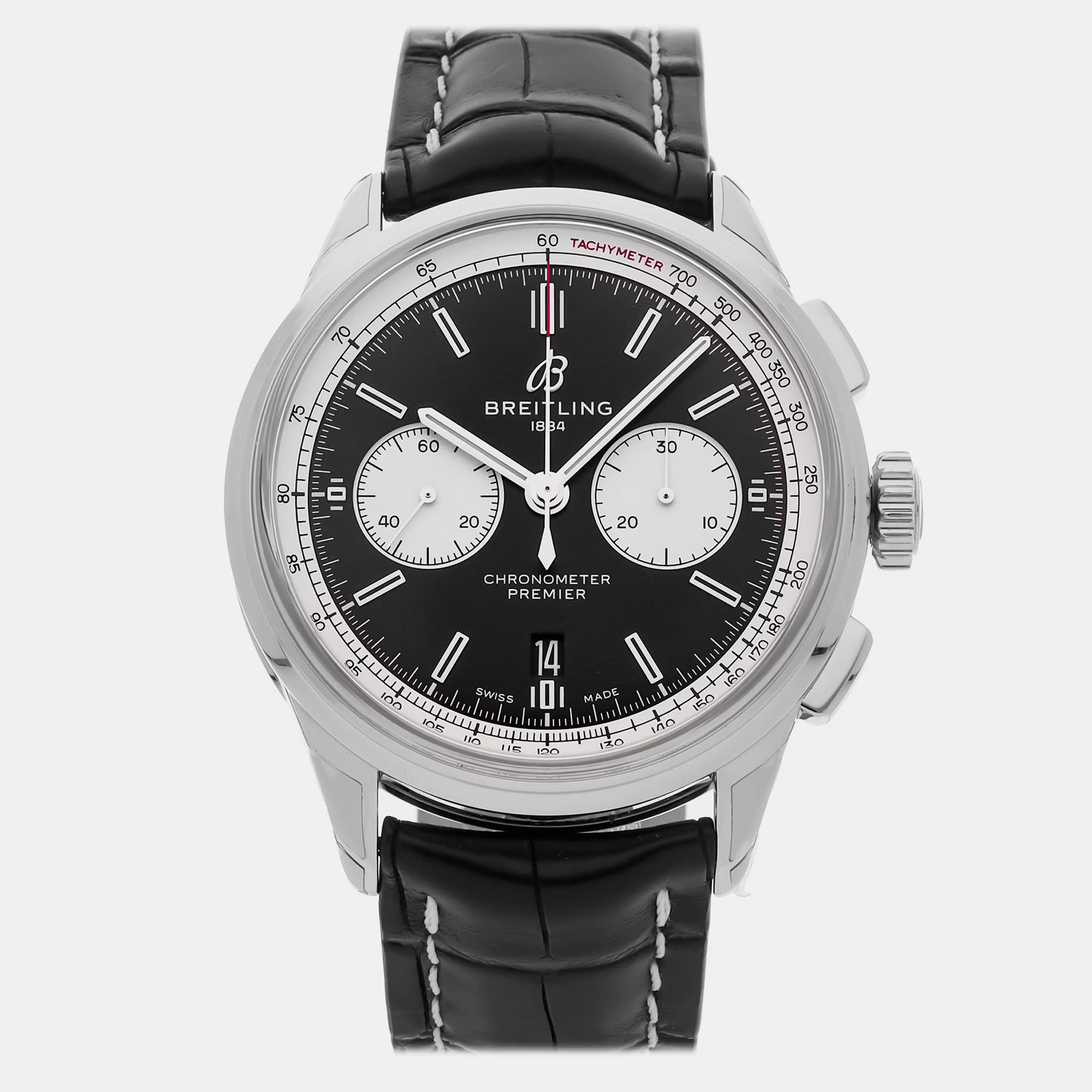 

Breitling Premier B01 AB0118371B1P2 Automatic Chronograph Black Dial Stainless Steel Wristwatch