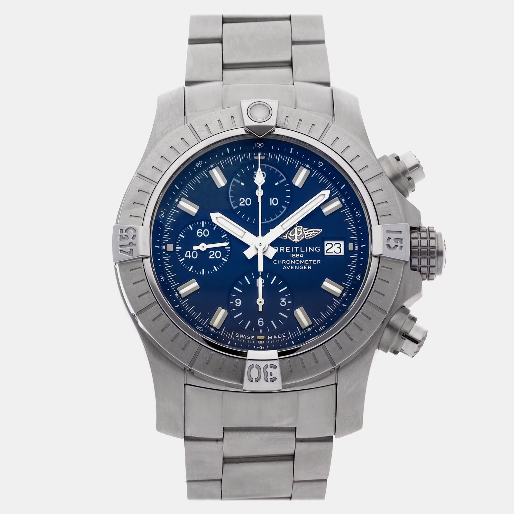 

Breitling Avenger A13385101C1A1 Automatic Chronograph Blue Dial Stainless Steel Men's Wristwatch