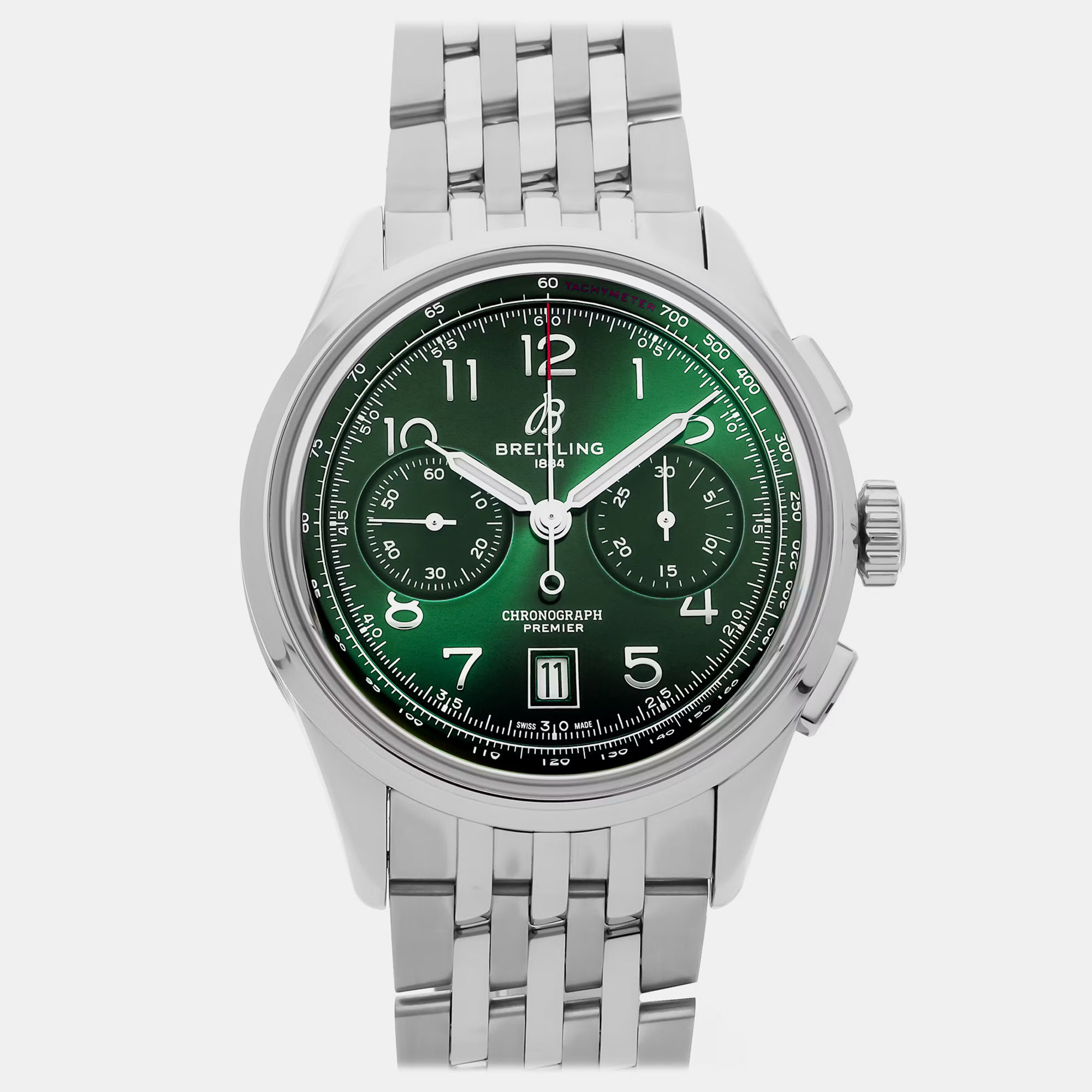 

Breitling Premier B01 Chronograph AB0145371L1A1 Automatic Green Dial Stainless Steel Wristwatch