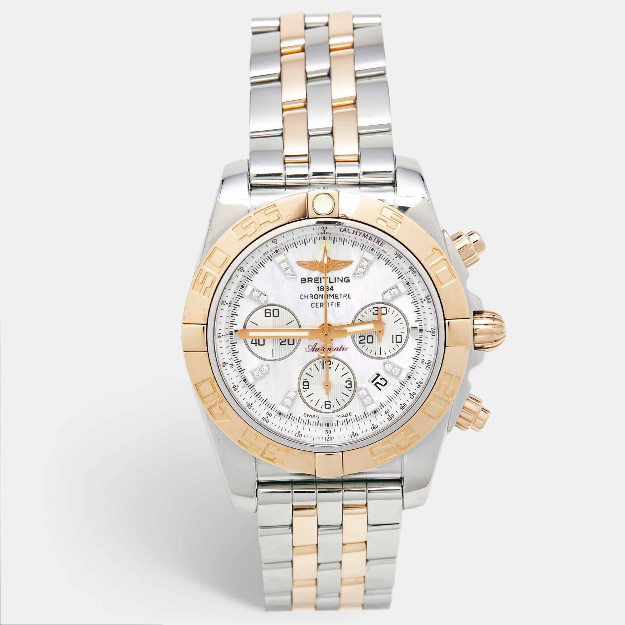 

Breitling Chronomat CB011012/A698-375C Mother Of Pearl Dial Diamond, Silver
