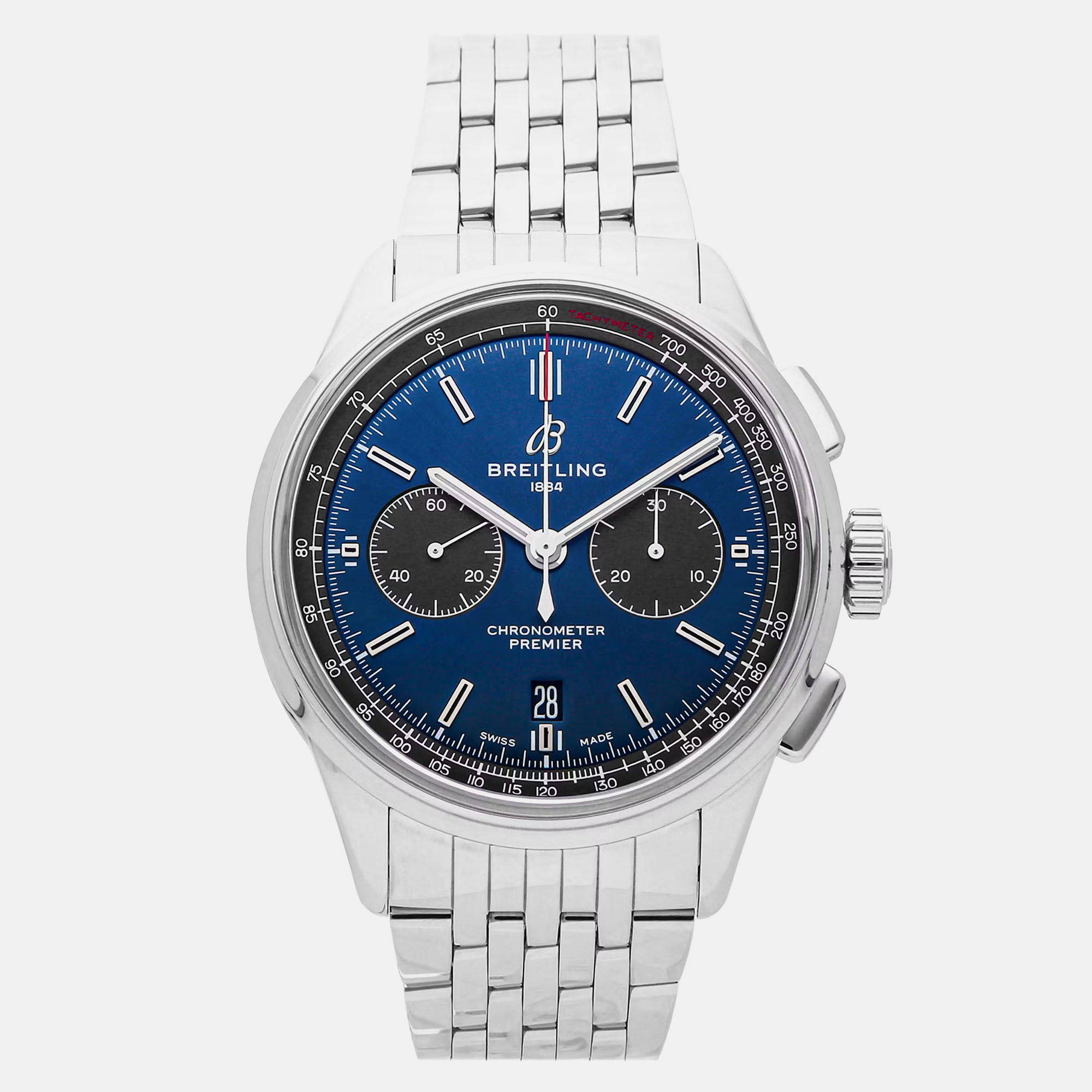 

Pre-Owned Breitling Premier B01 Chronograph AB0118A61C1A1 Automatic 42 mm, Blue