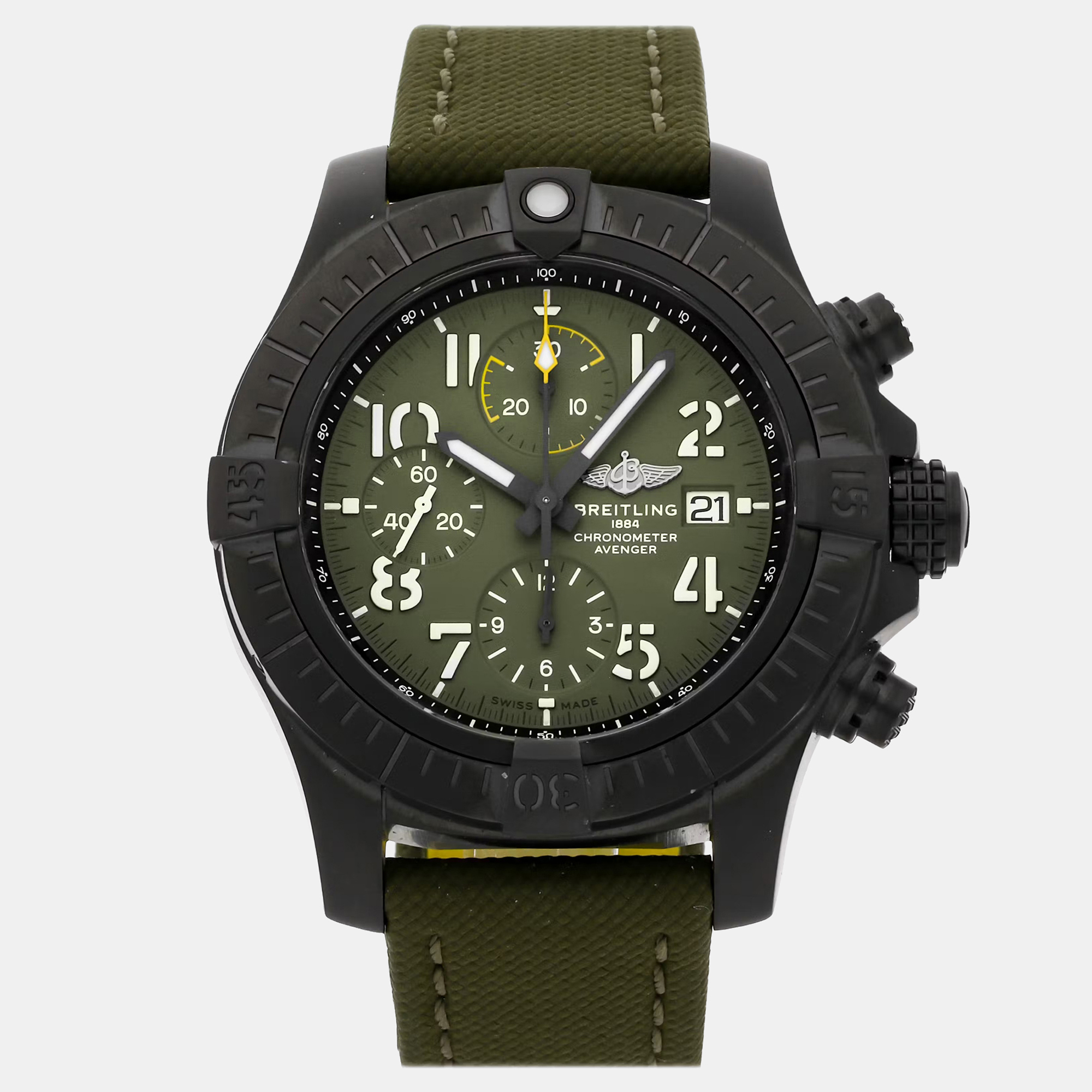 

Pre-Owned Breitling Avenger Chronograph Night Mission V13317101L1X2 45 mm, Green