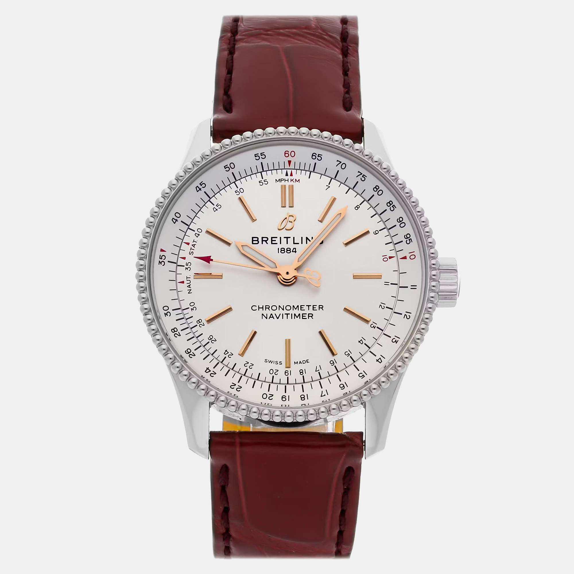 

Pre-Owned Breitling Navitimer A17395F41G1P2 35 mm, Silver
