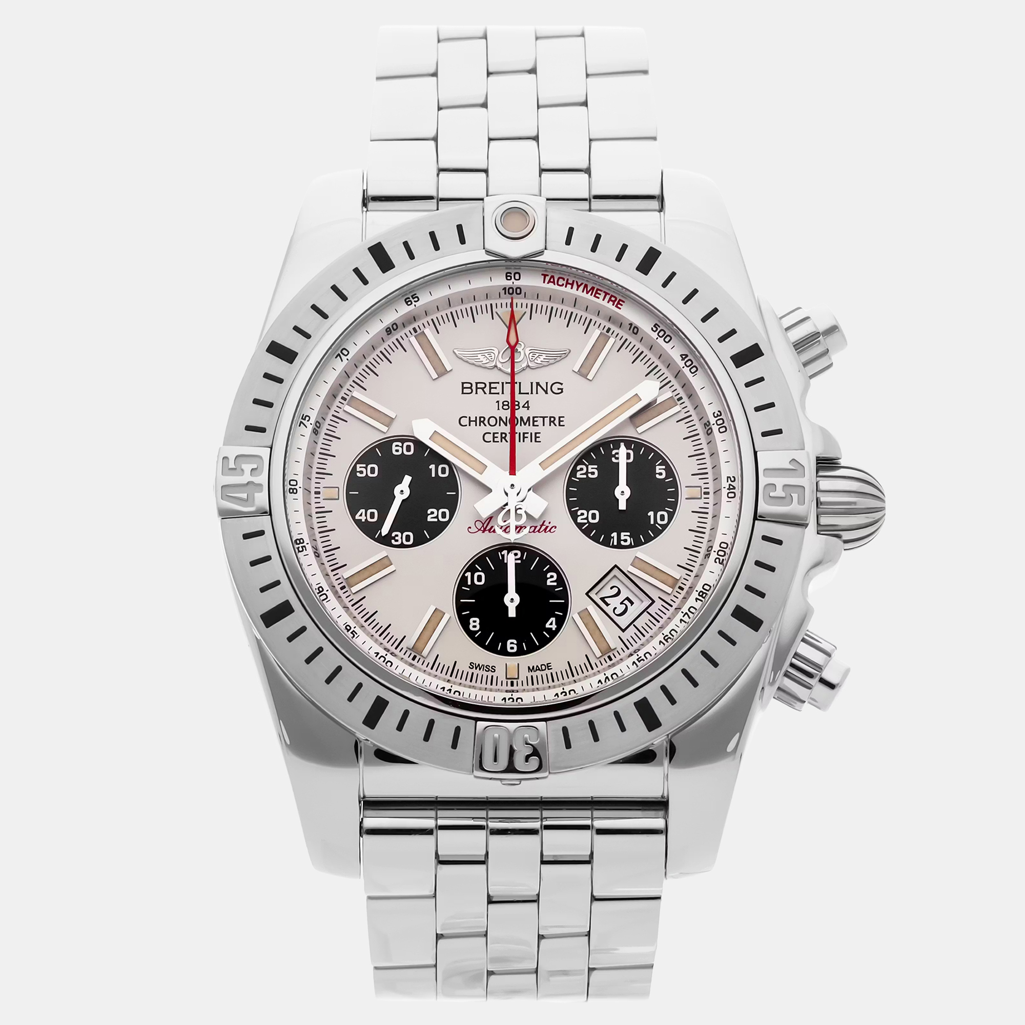 

Pre-Owned Breitling Chronomat 44 Airborne AB01154G/G786 Silver Automatic Stainless Steel Men's Wristwatch 44 mm