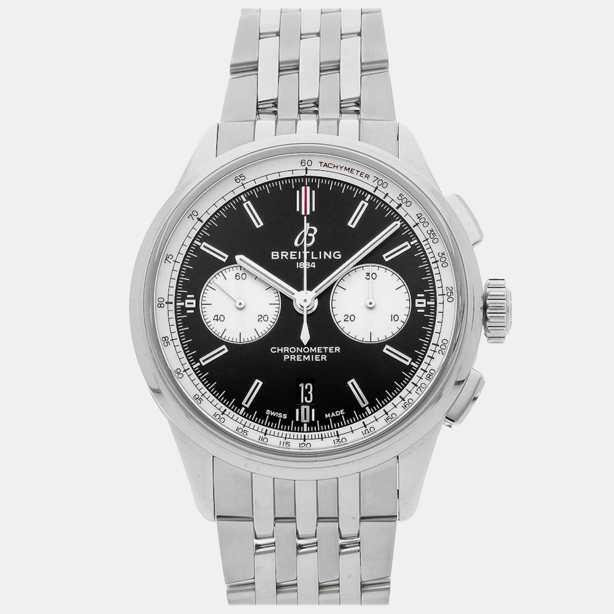 Pre-owned Breitling Premier B01 Chronograph Ab0118371b1a1 42 Mm In Black