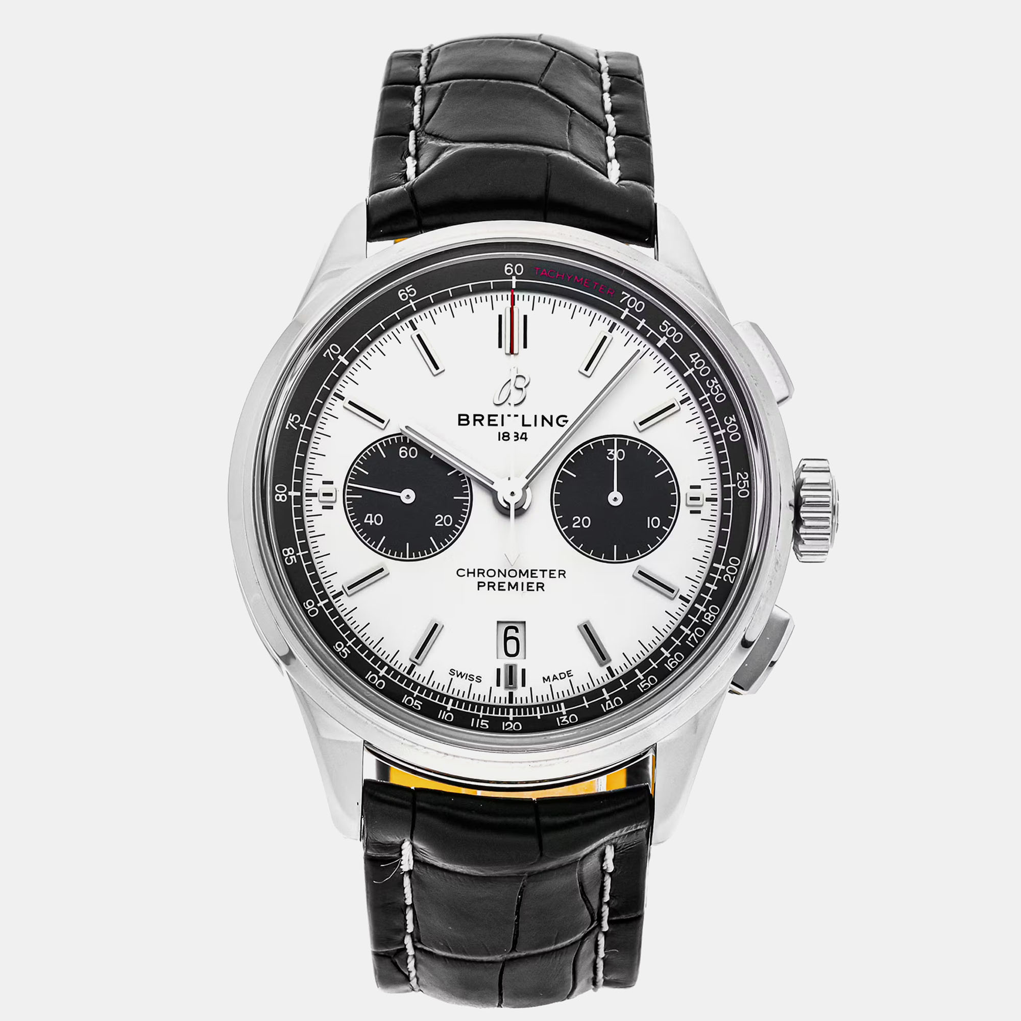 

Pre-Owned Breitling Premier B01 Chronograph AB0118221G1P1 Black Automatic Stainless Steel Men's Wristwatch 42 MM