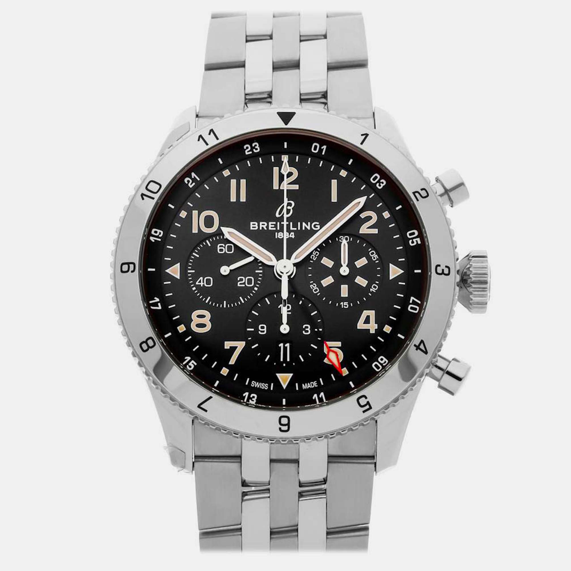 

Breitling Super Avi AB04453A1B1A1 Automatic Chronograph Black Dial Stainless Steel Men's Wristwatch