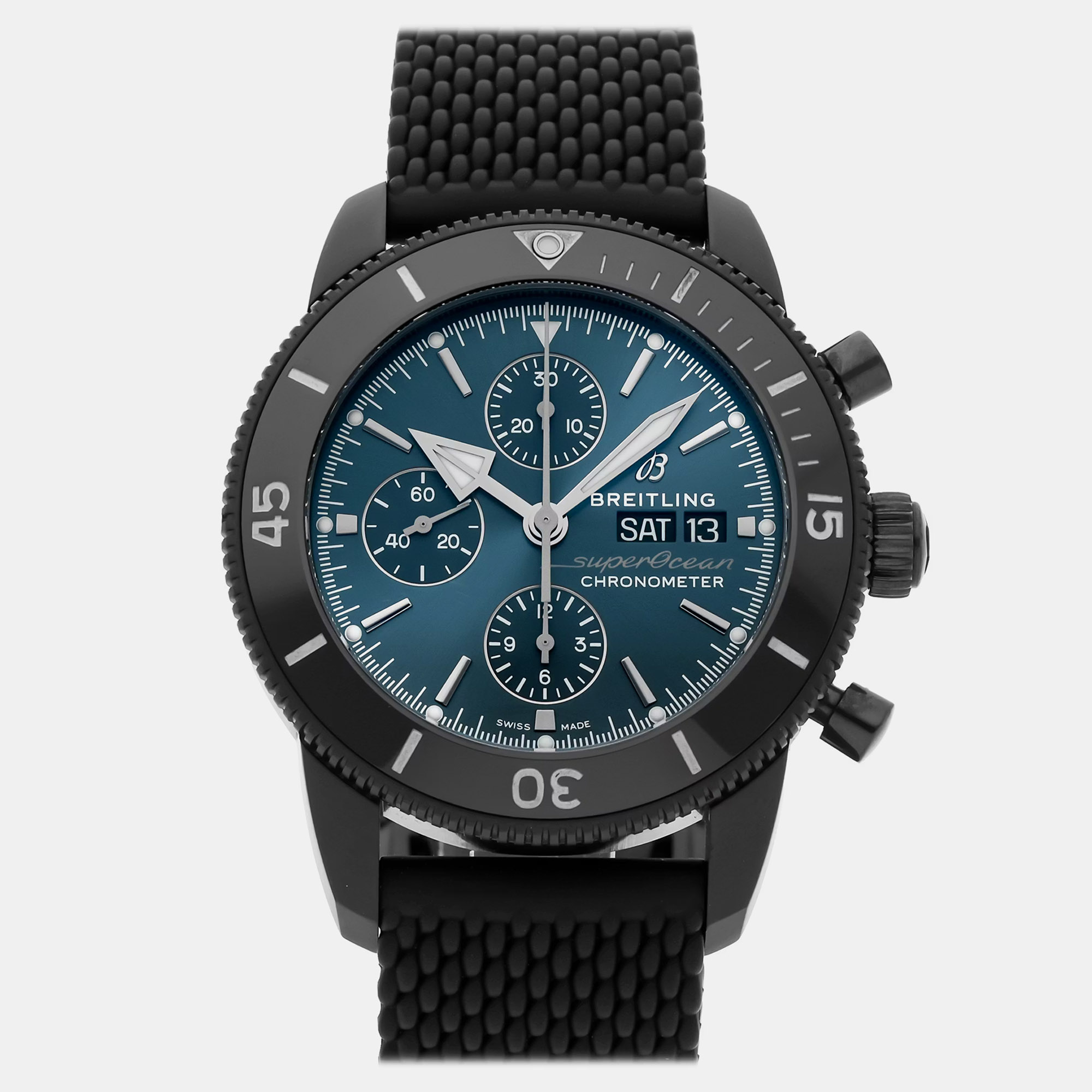 

Pre-Owned Breitling Superocean Heritage Chronograph M13313101C1S1 Blue Automatic Blacksteel Men's Wristwatch 44 MM