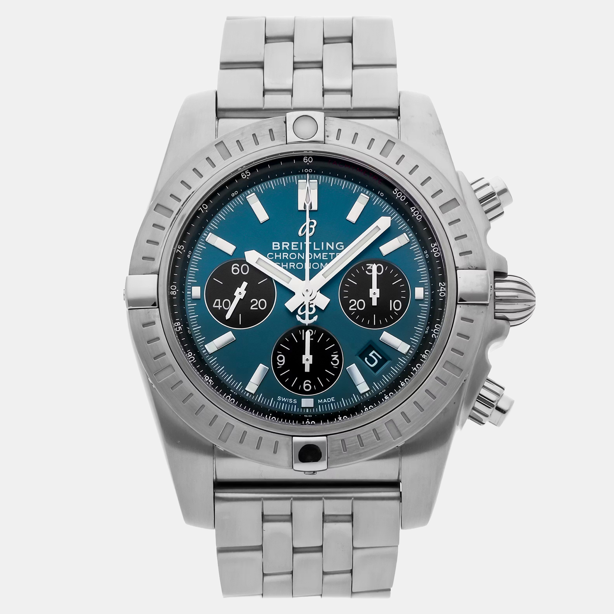 

Breitling Chronomat B01 AB0115101C1A1 Automatic Chronograph Blue Dial Stainless Steel Men's Wristwatch