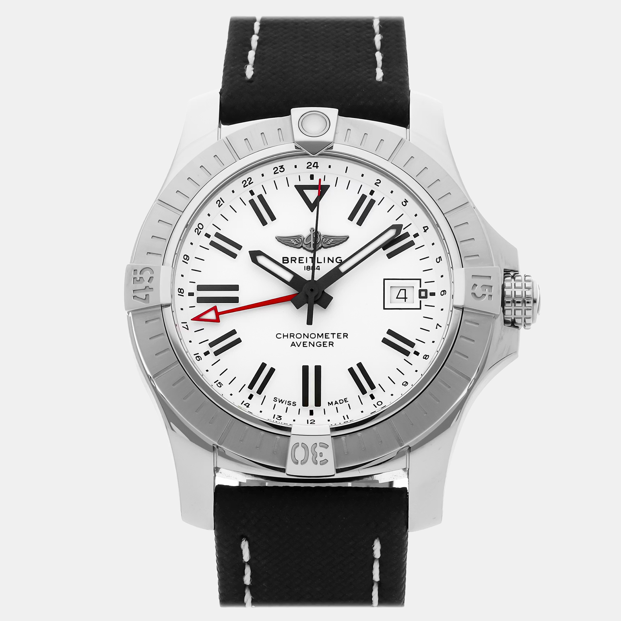 

Breitling Avenger GMT A32397101A1X1 Automatic White Dial Stainless Steel Men's Wristwatch