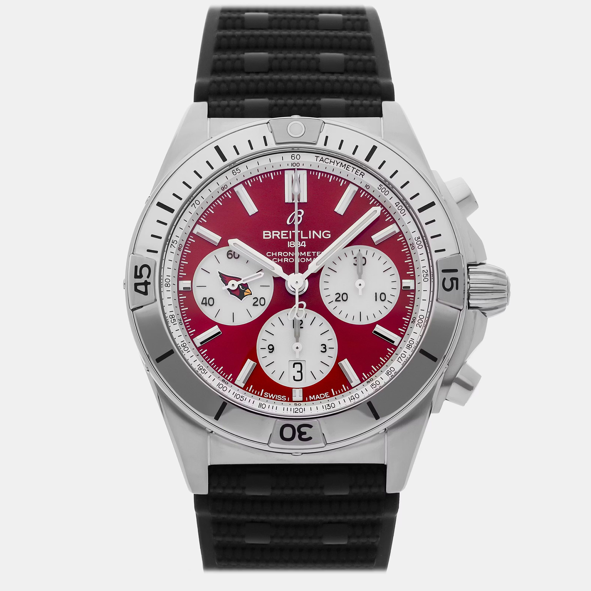 

Pre-Owned Breitling Chronomat B01 NFL Arizona Cardinals AB01342B1K6S1, Red