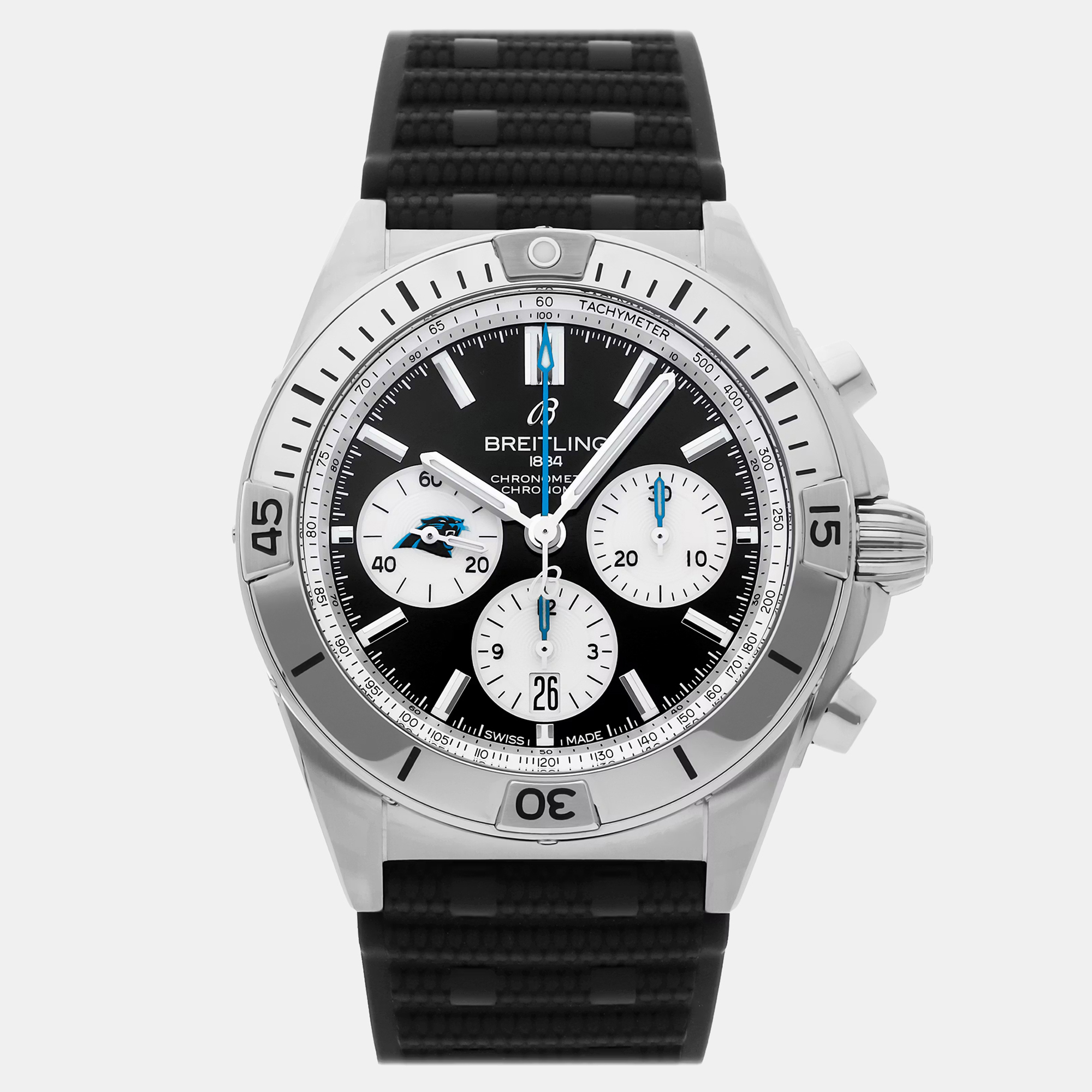 Pre-Owned Breitling Chronomat B01 NFL Carolina Panthers AB01342B1B5S1 Automatic 42 mm