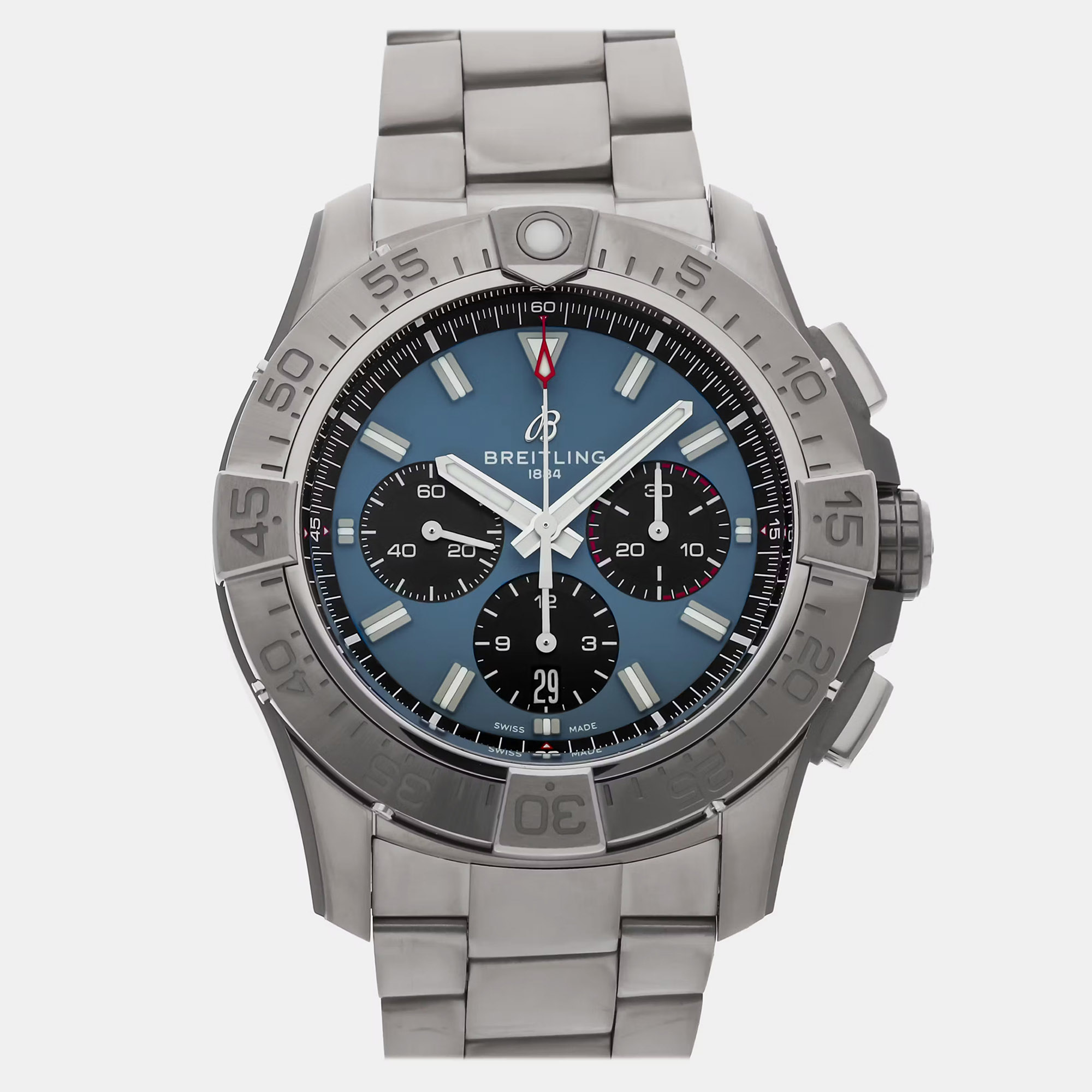 

Breitling Super Avenger B01 EB0148101C1E1 Automatic Chronograph Blue Dial Titanium Men's Wristwatch