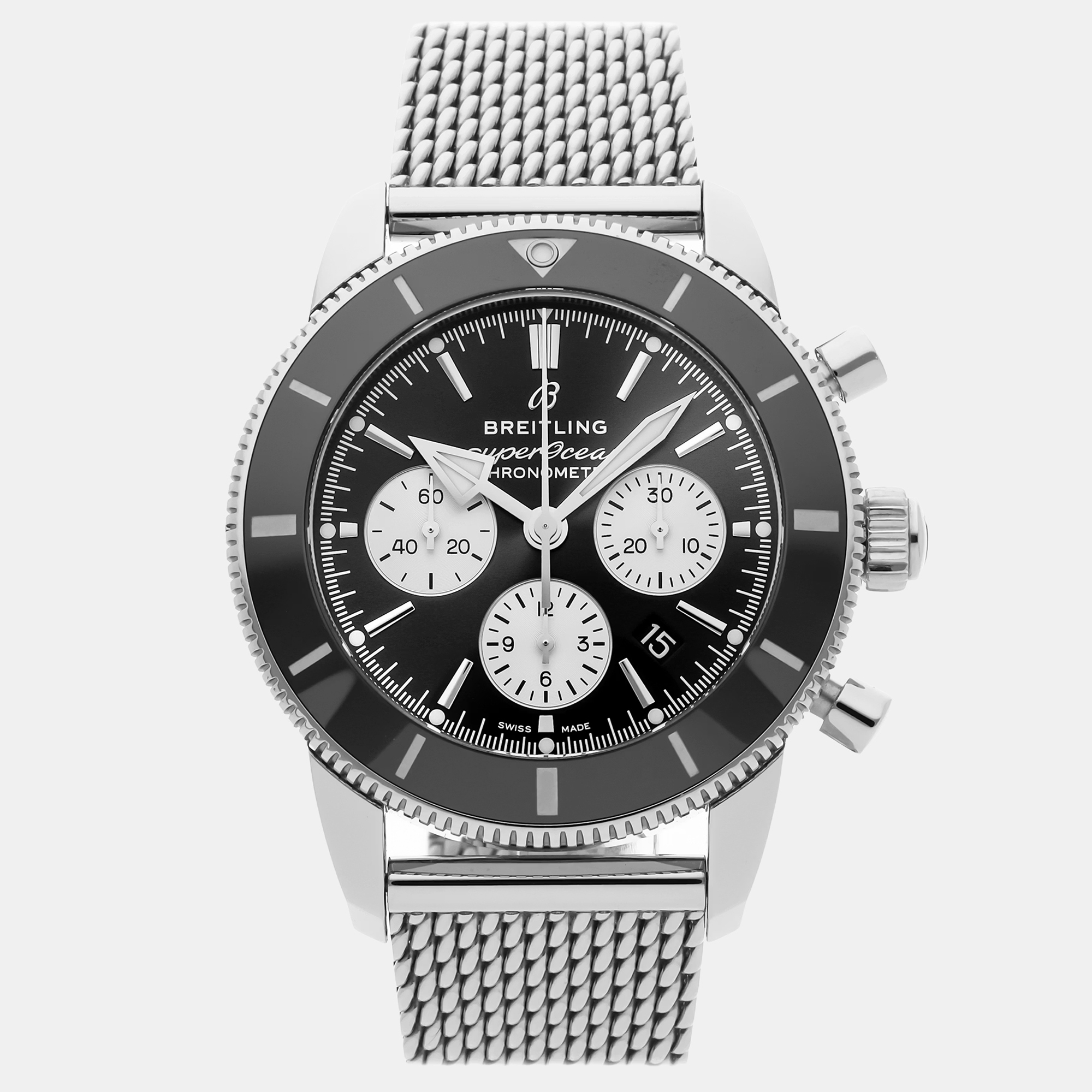 

Breitling Superocean Heritage B01 AB0162121B1A1 Automatic Chronograph Black Dial Stainless Steel Men's Wristwatch