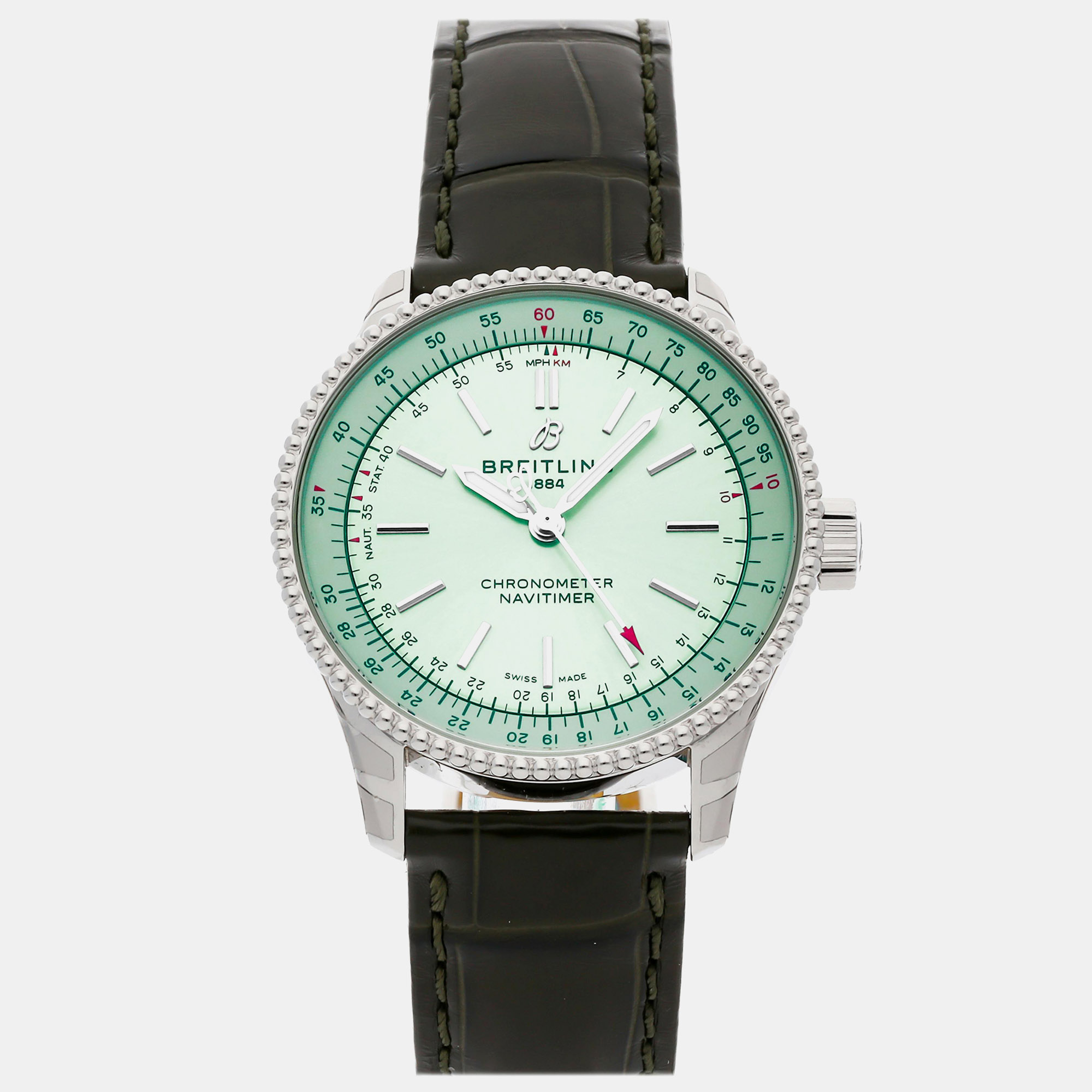 

Breitling Navitimer A17395361L1P2 Automatic Green Dial Stainless Steel Women's Wristwatch