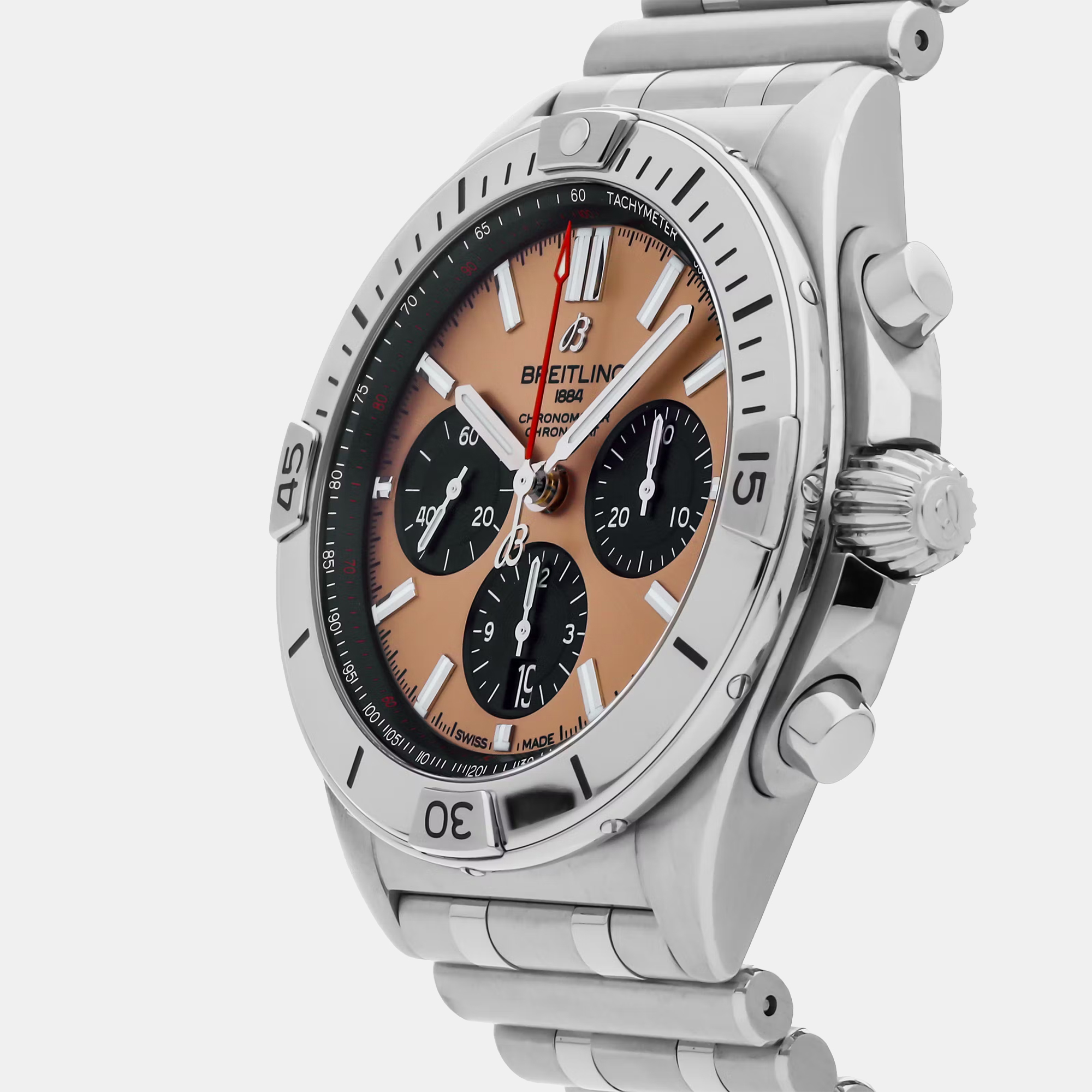 

Pre-Owned Breitling Chronomat B01 AB0134101K1A1 Brown Automatic Stainless Steel Men's Wristwatch 42 mm